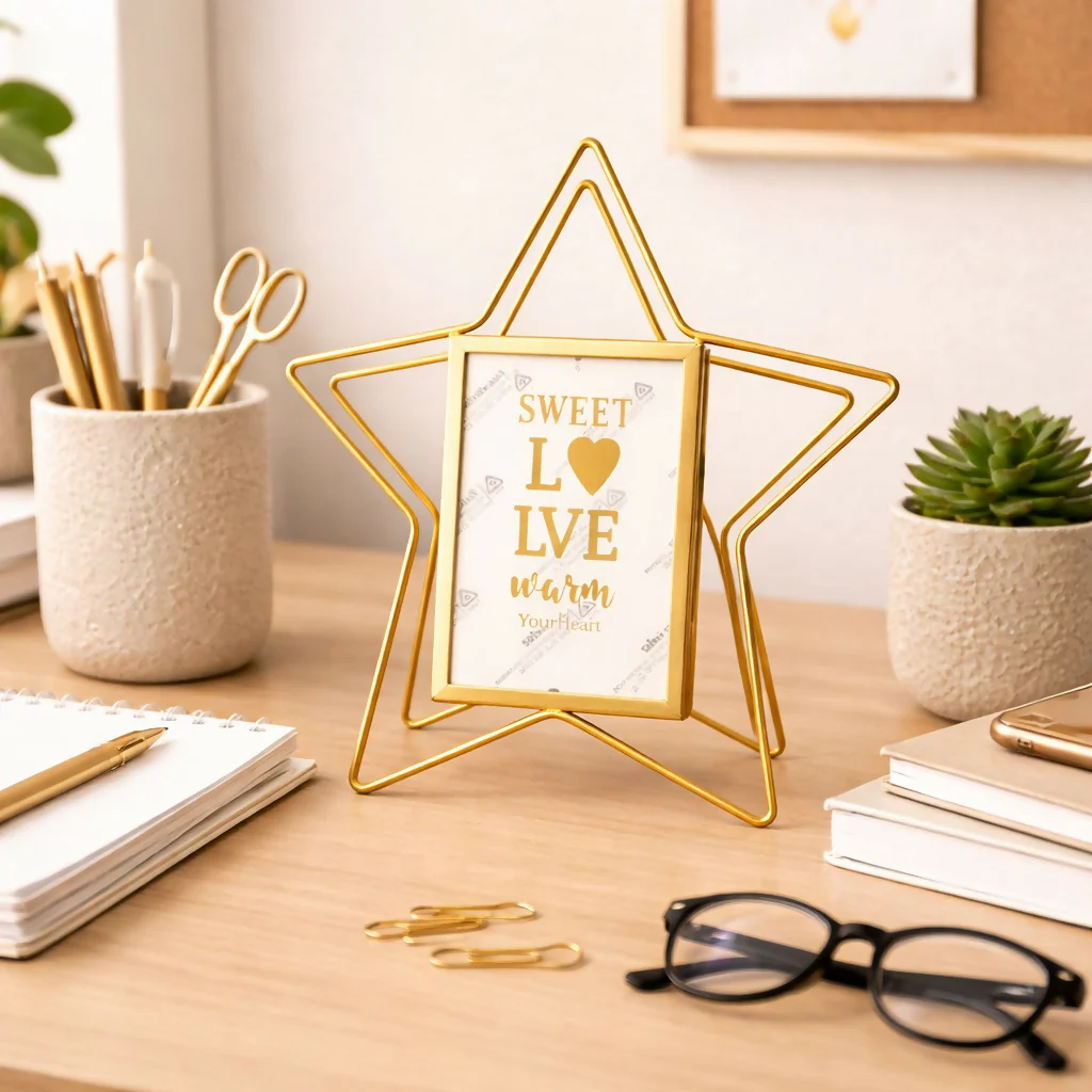 Star Shape Metal Photo Frame Table Decor Stand Display Frame - Image 2