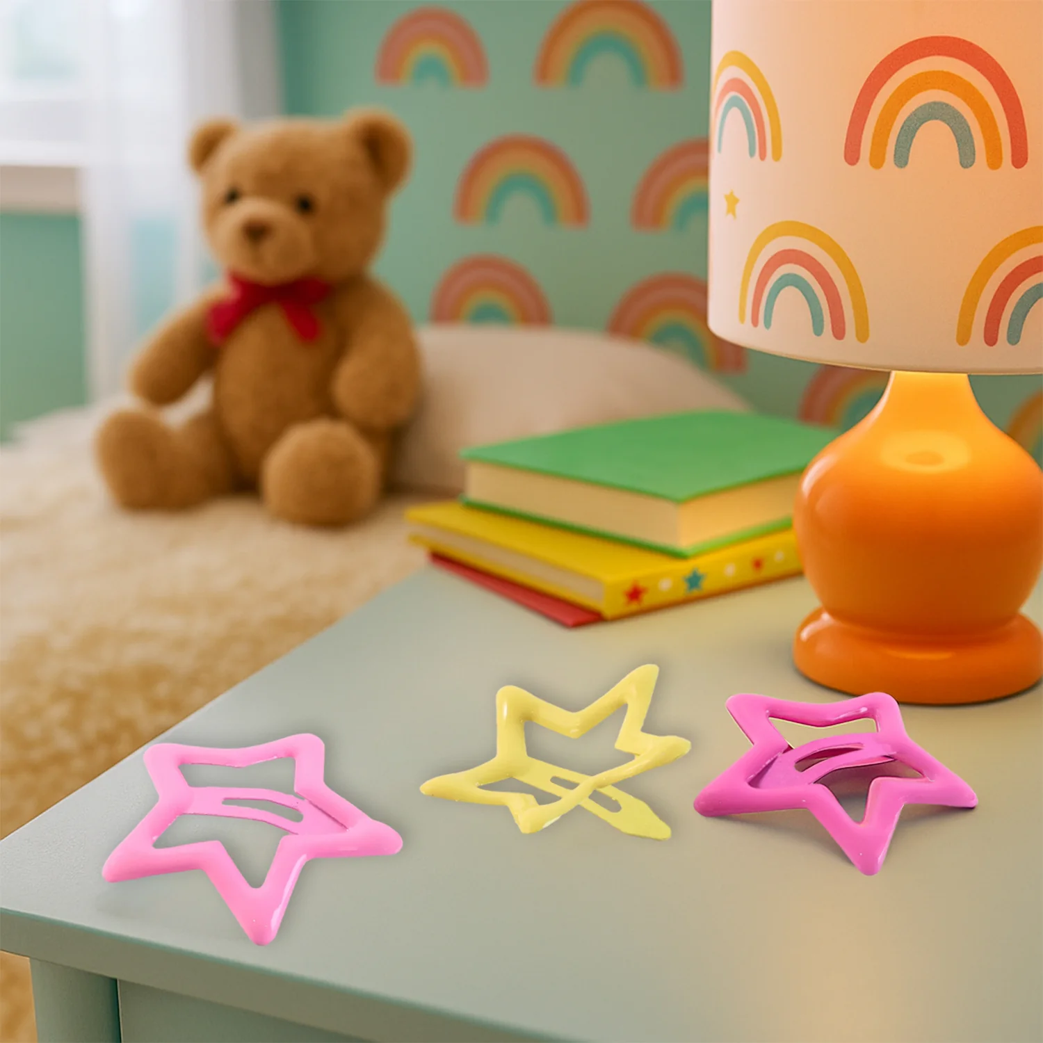 Star-Shaped Hair Clips for Girls - (3 Pc) - Image 4