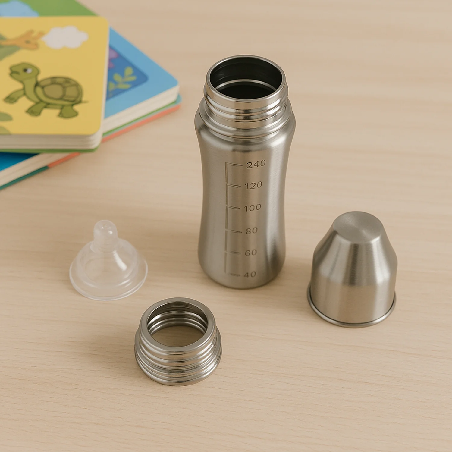 Ganesh Stainless Steel Baby Feeding Bottle for New Born Infants Toddler  250 ML - Image 7