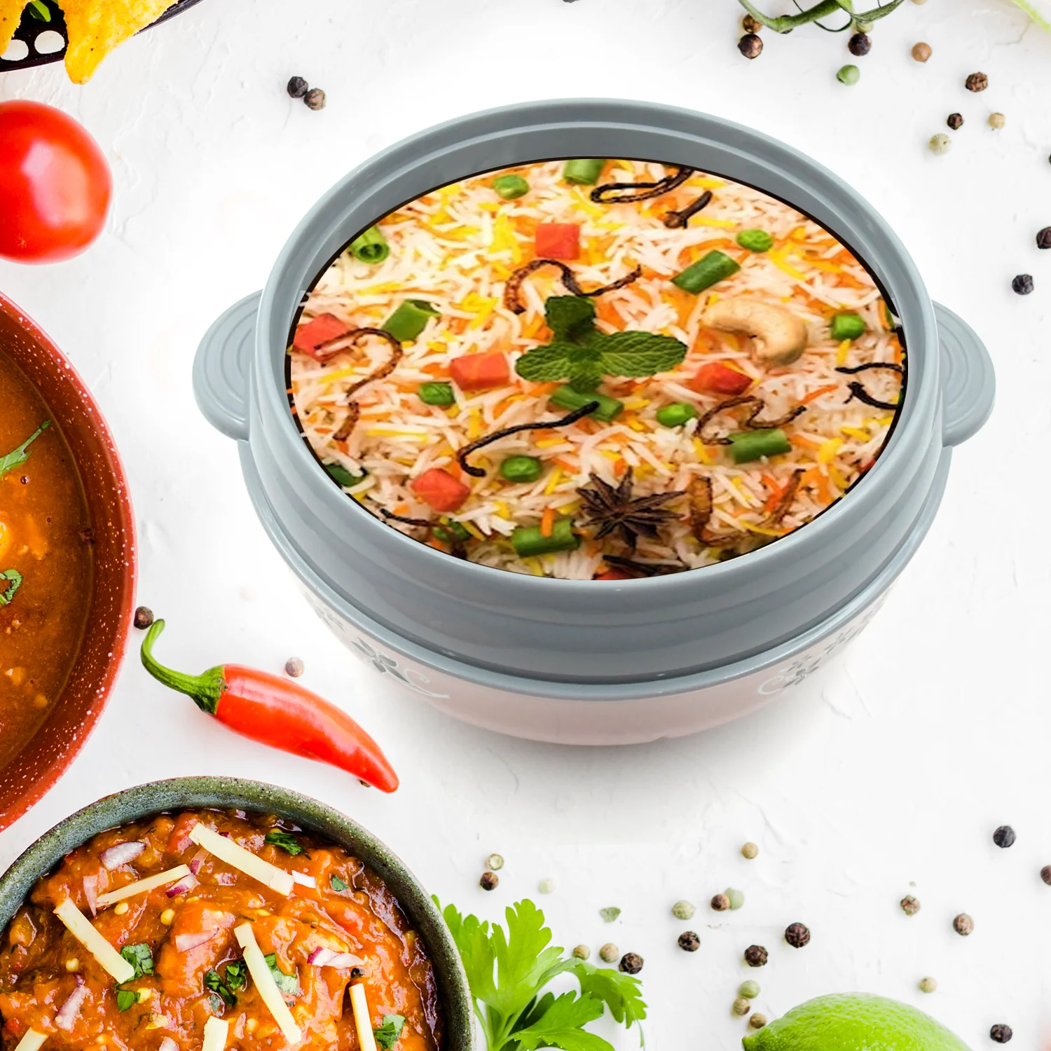 4500ml Insulated Casserole Box (Steel): Floral Print, Keeps Food Hot/Cold - Image 5