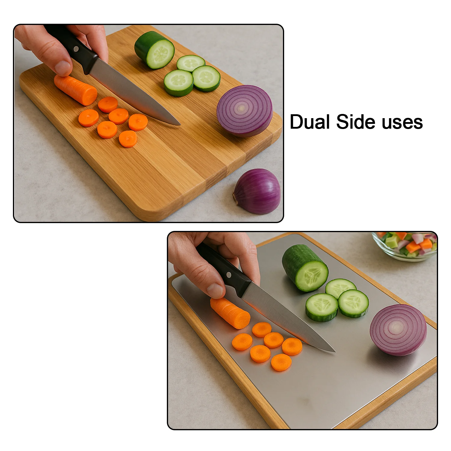 Apex Steel Oak Cutting Board with Wooden Handle (1 Pc) - Image 4
