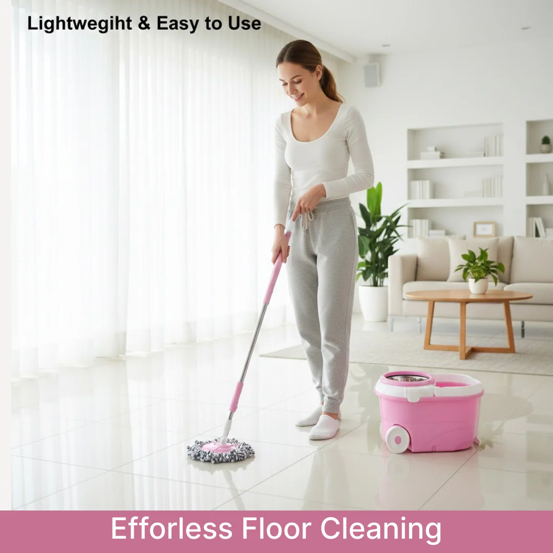 Spin Mop with Bucket for Floor Cleaning - Magic Mop Set - Image 3