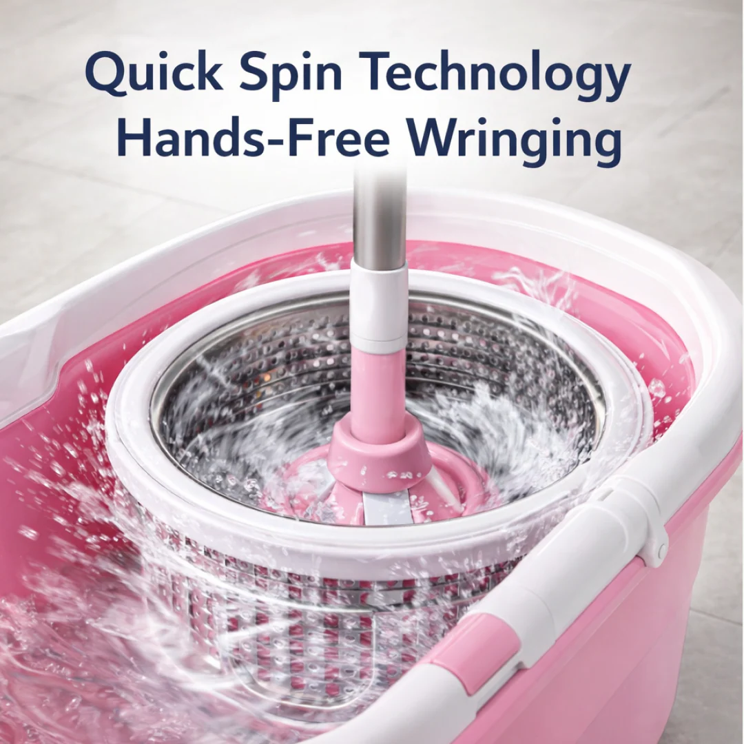 Spin Mop with Bucket for Floor Cleaning - Magic Mop Set - Image 4