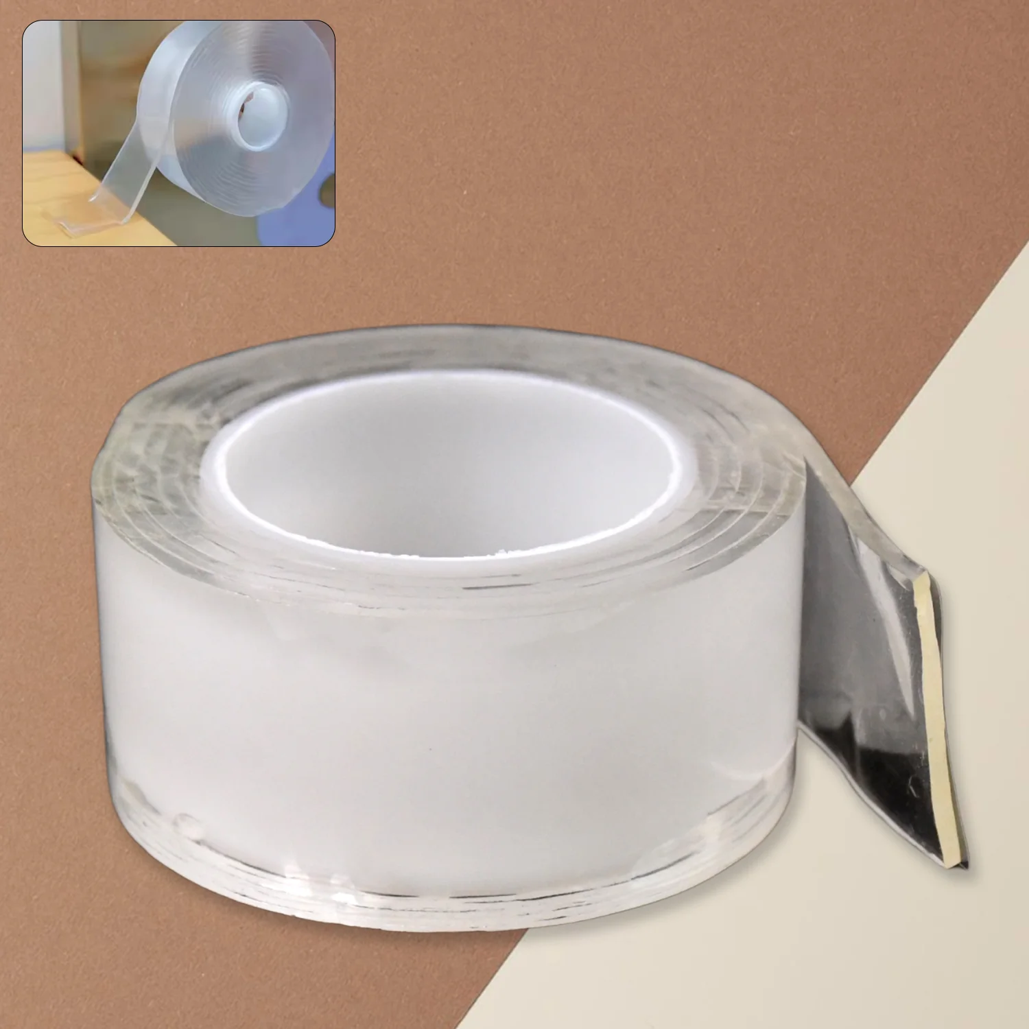 Sticky Double Sided Tape Washable Adhesive Tape Reusable (5.5×3 Cm / 1 Pc) - Image 3