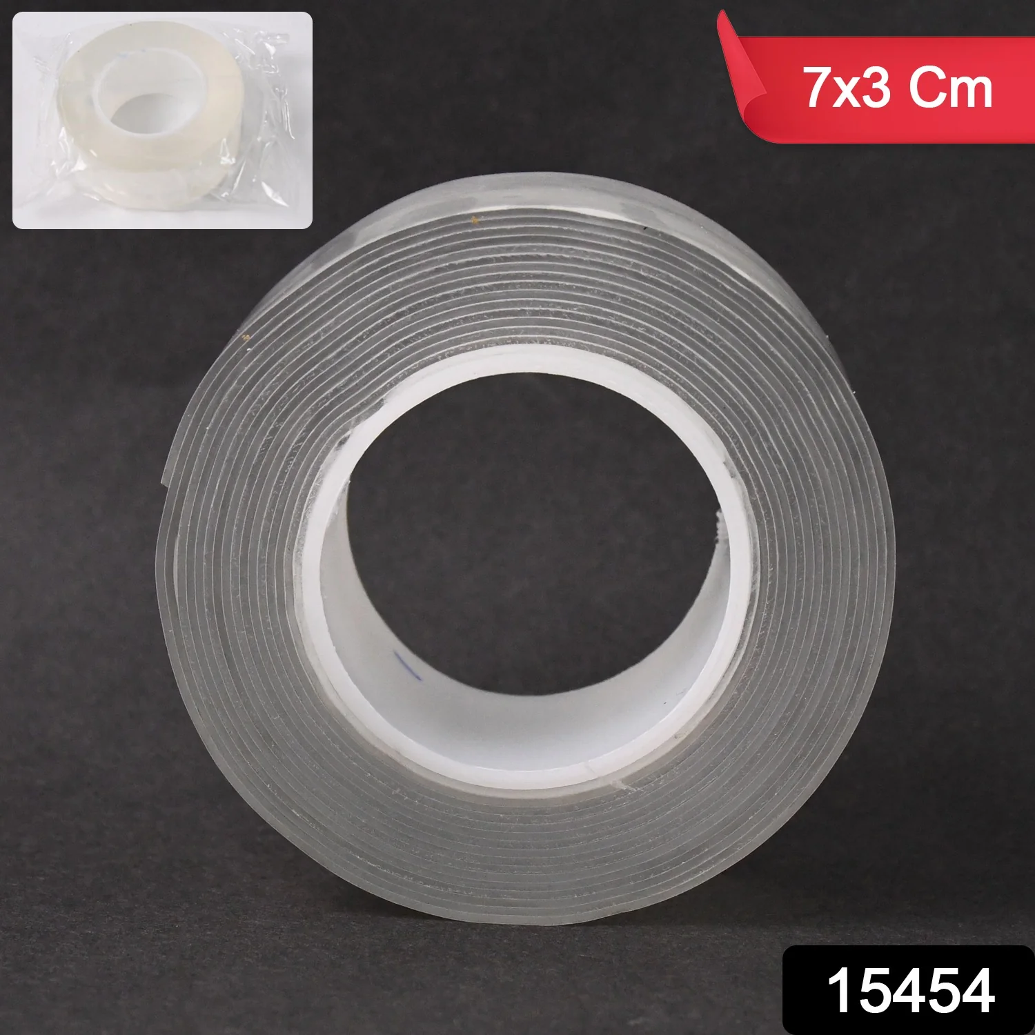 Sticky Double Sided Tape Washable Adhesive Tape Reusable (7×3 Cm / 1 Pc) - Image 2