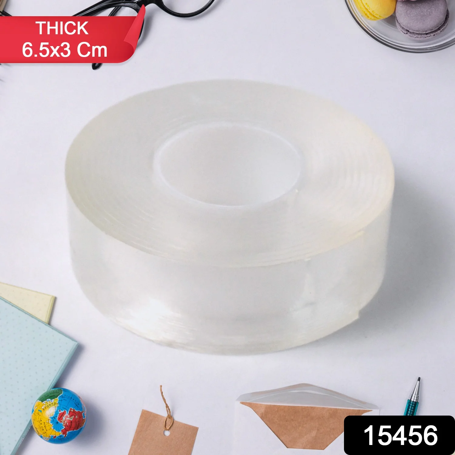 Sticky Double Sided Tape Washable Adhesive Tape Reusable (Thick / 6.5×3 Cm / 1 Pc) - Image 2