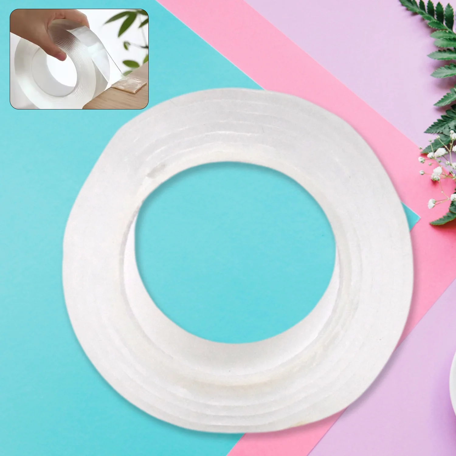 Sticky Double Sided Tape Washable Adhesive Tape Reusable (Thin / 6.5×3 Cm / 1 Pc) - Image 4