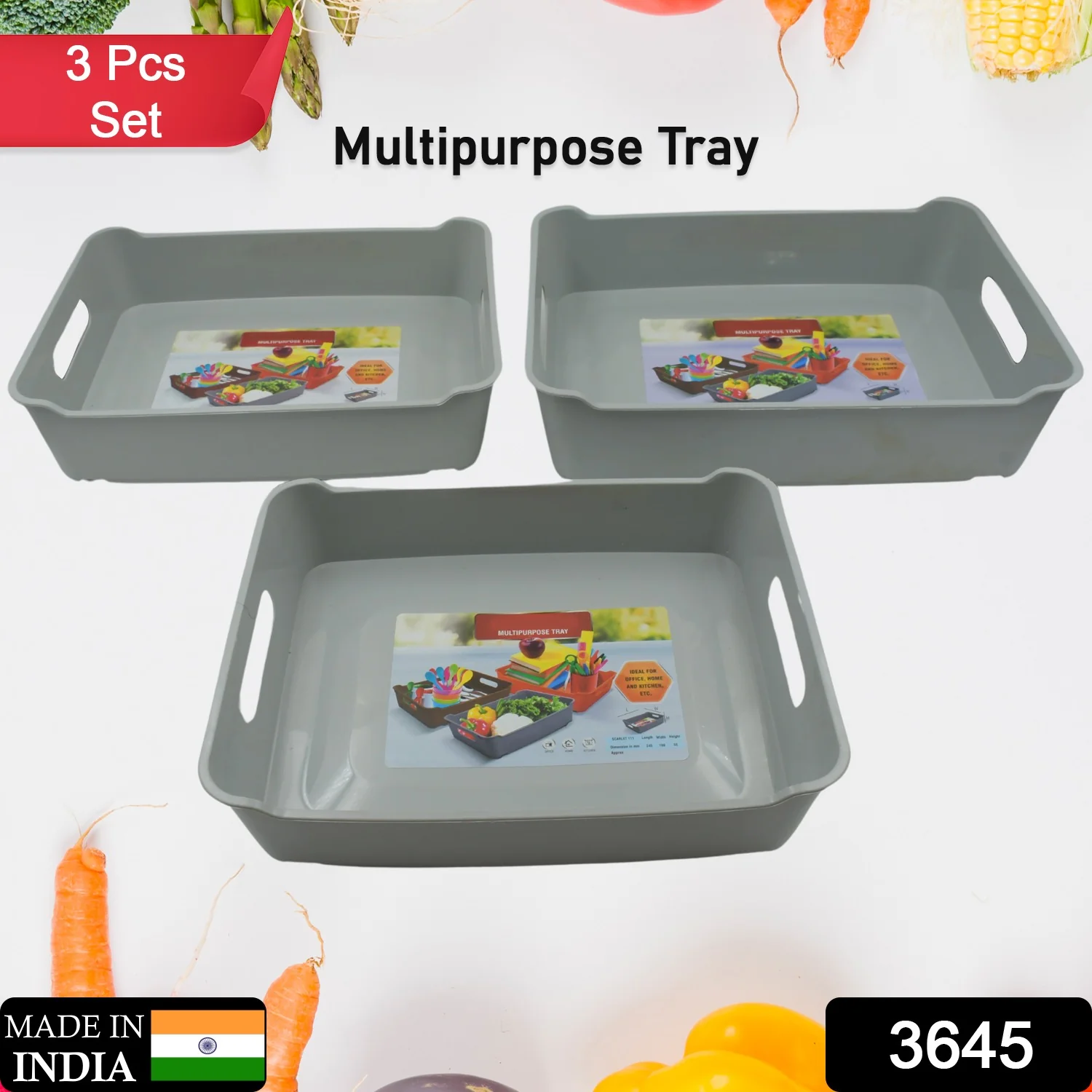 Multi Purpose Tray, Cosmetics, Stationary Set of 3 - Image 2