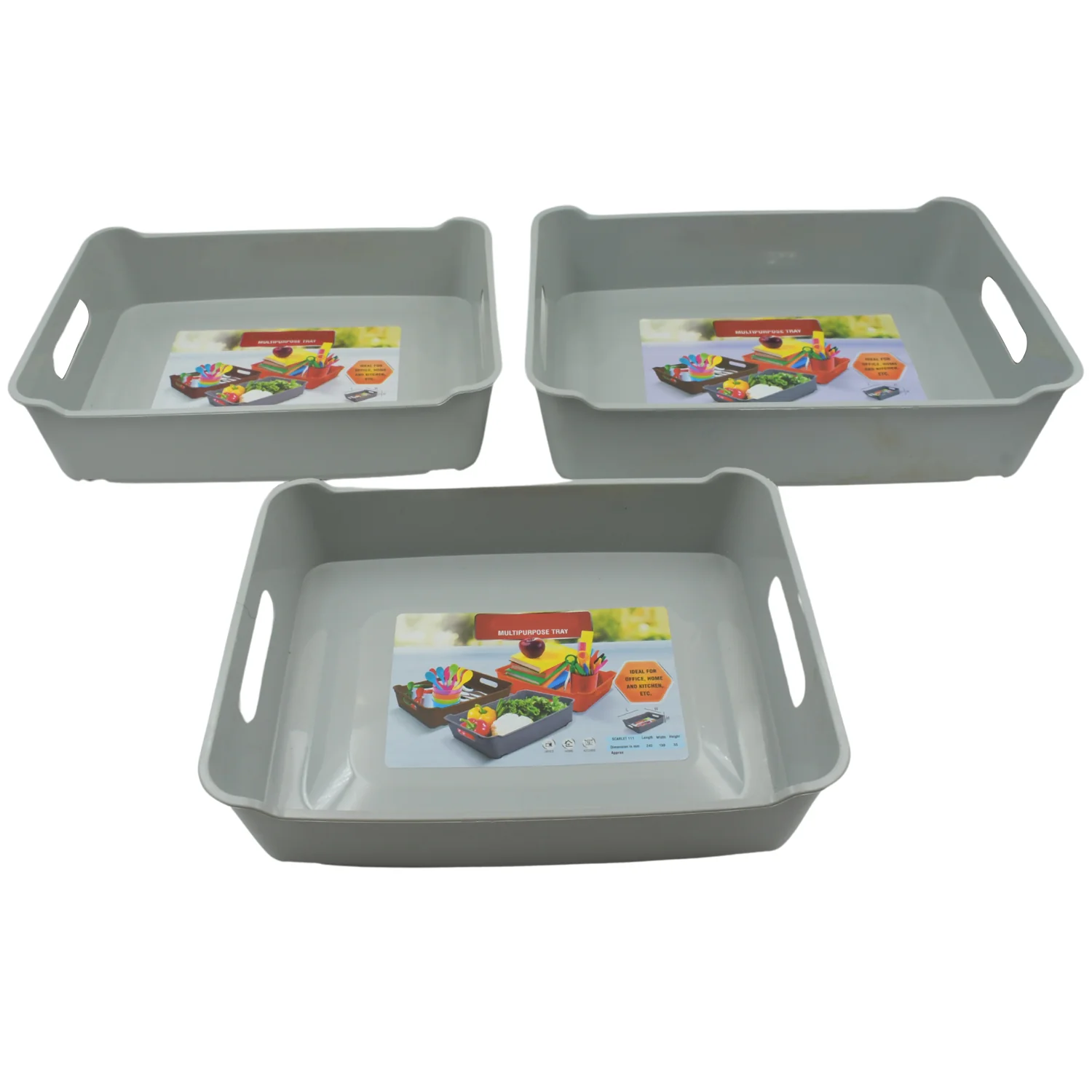 Multi Purpose Tray, Cosmetics, Stationary Set of 3 - Image 4