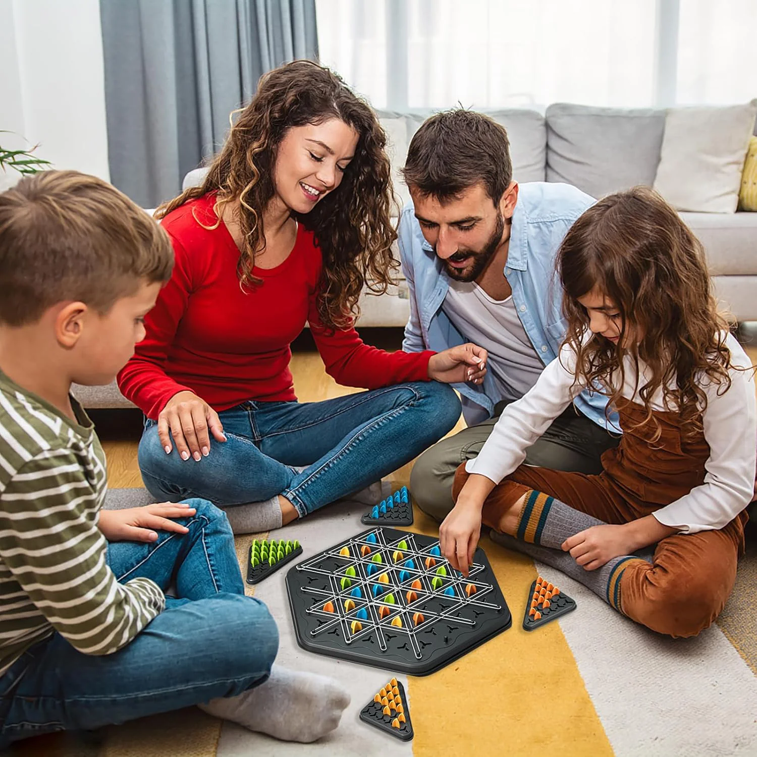 Strategic Triangle Color Matching Puzzle Board Game for Kids & Family - Image 4