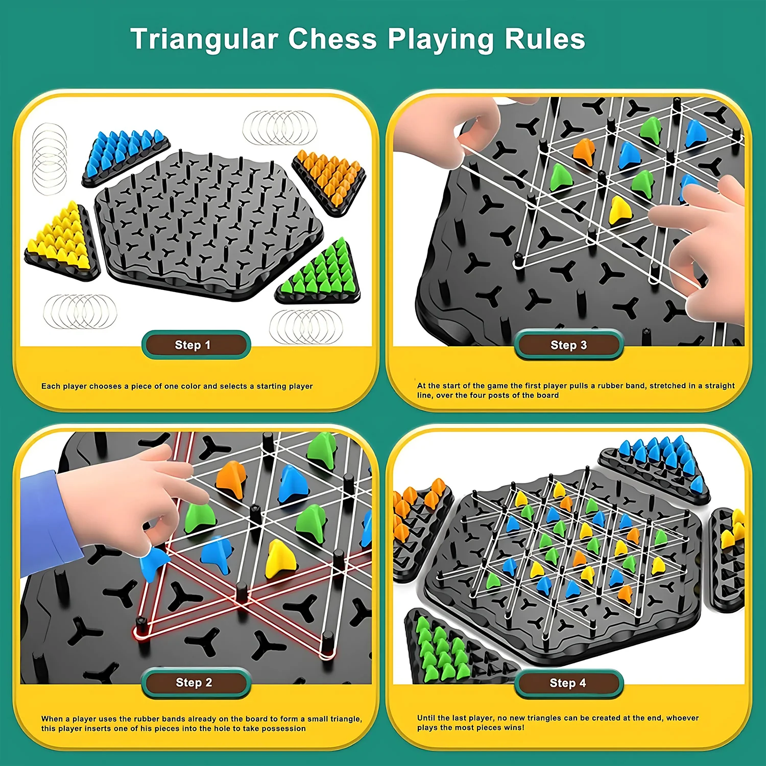 Strategic Triangle Color Matching Puzzle Board Game for Kids & Family - Image 7