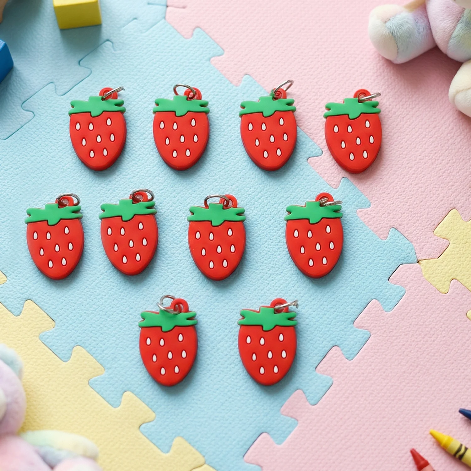 Strawberry Design Bag Charm Keychain Set (10 Pc) - Image 5