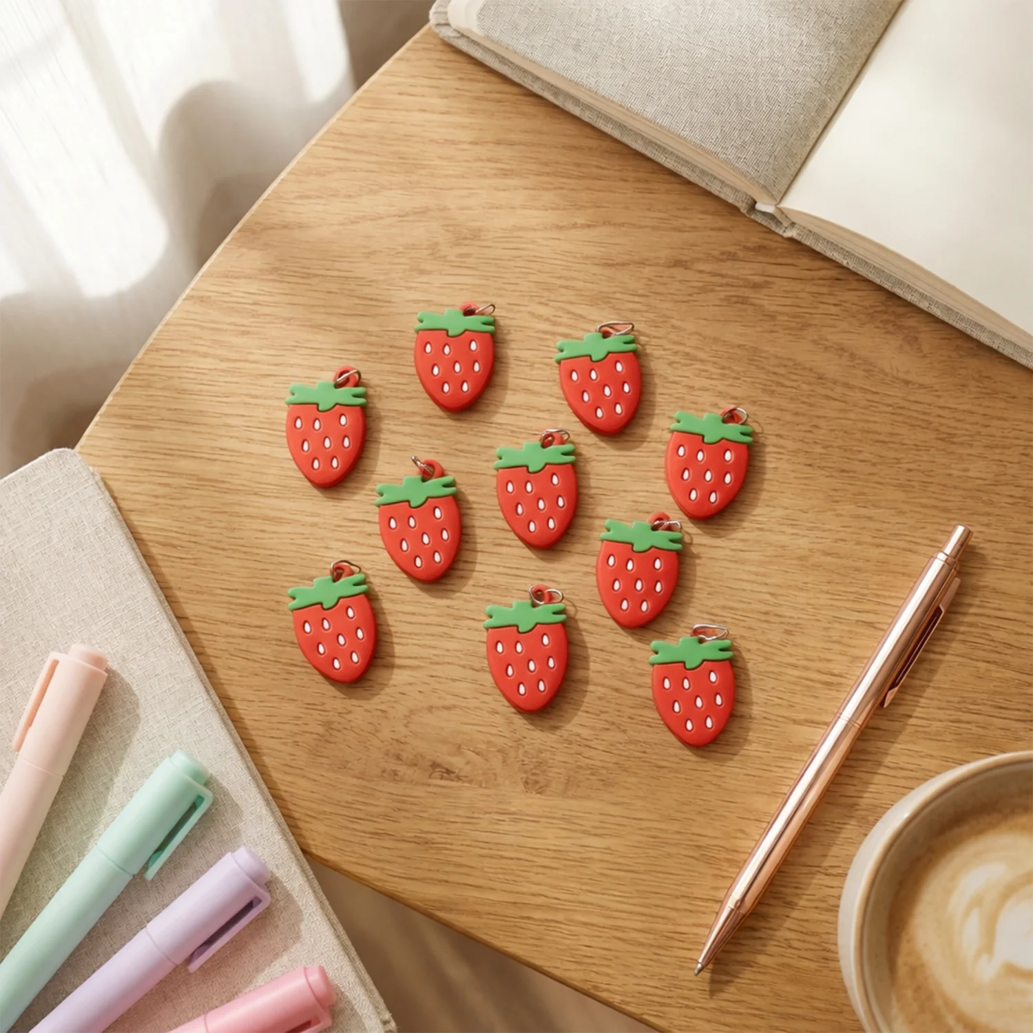 Strawberry Design Bag Charm Keychain Set (10 Pc) - Image 7