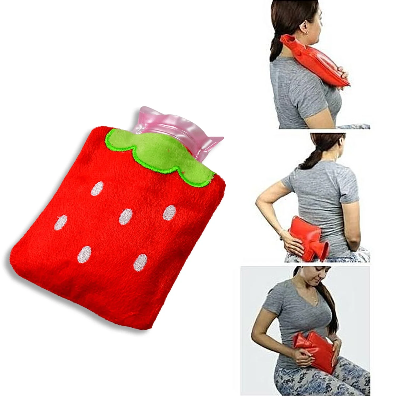 Strawberry design relief: mini hot water bag for neck & shoulders - Image 5