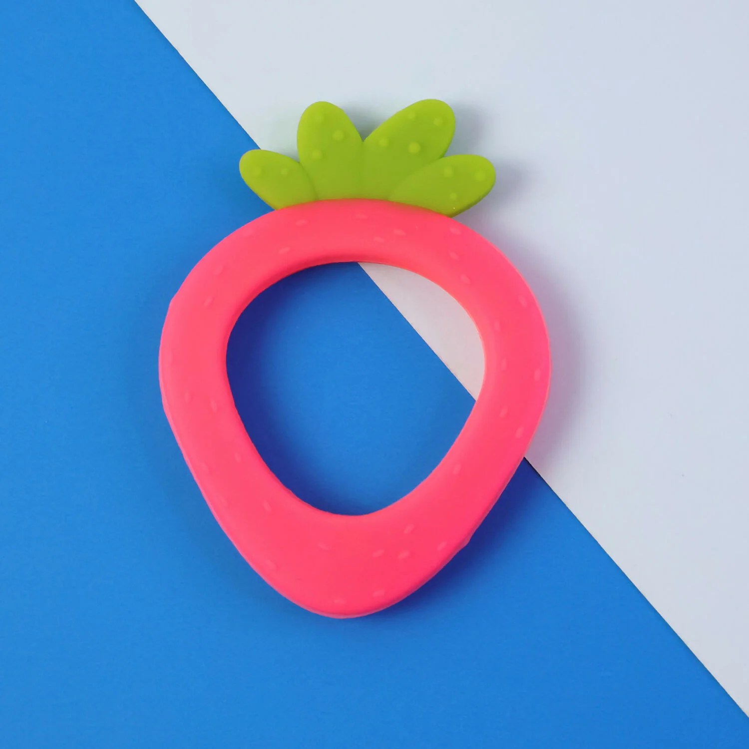 Strawberry shaped silicone baby teether - Image 4