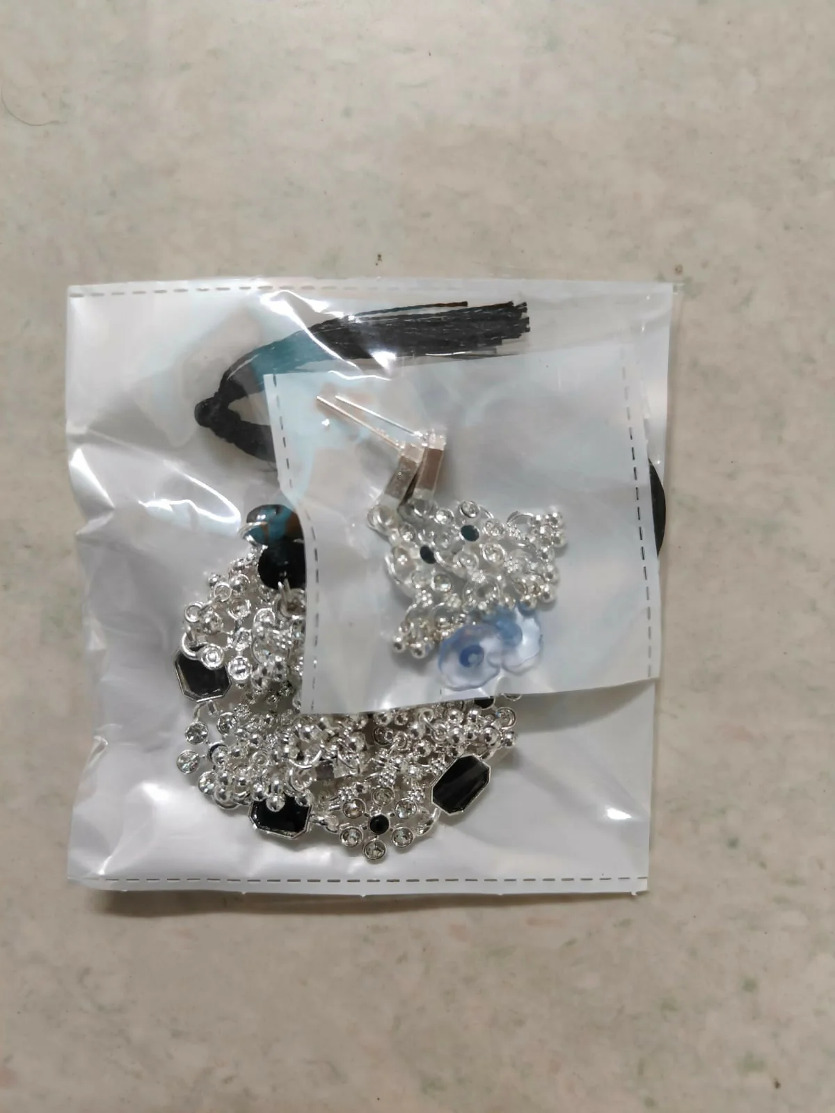 Striking Oxidized Silver-Toned Choker Set with Black Stones - Image 5
