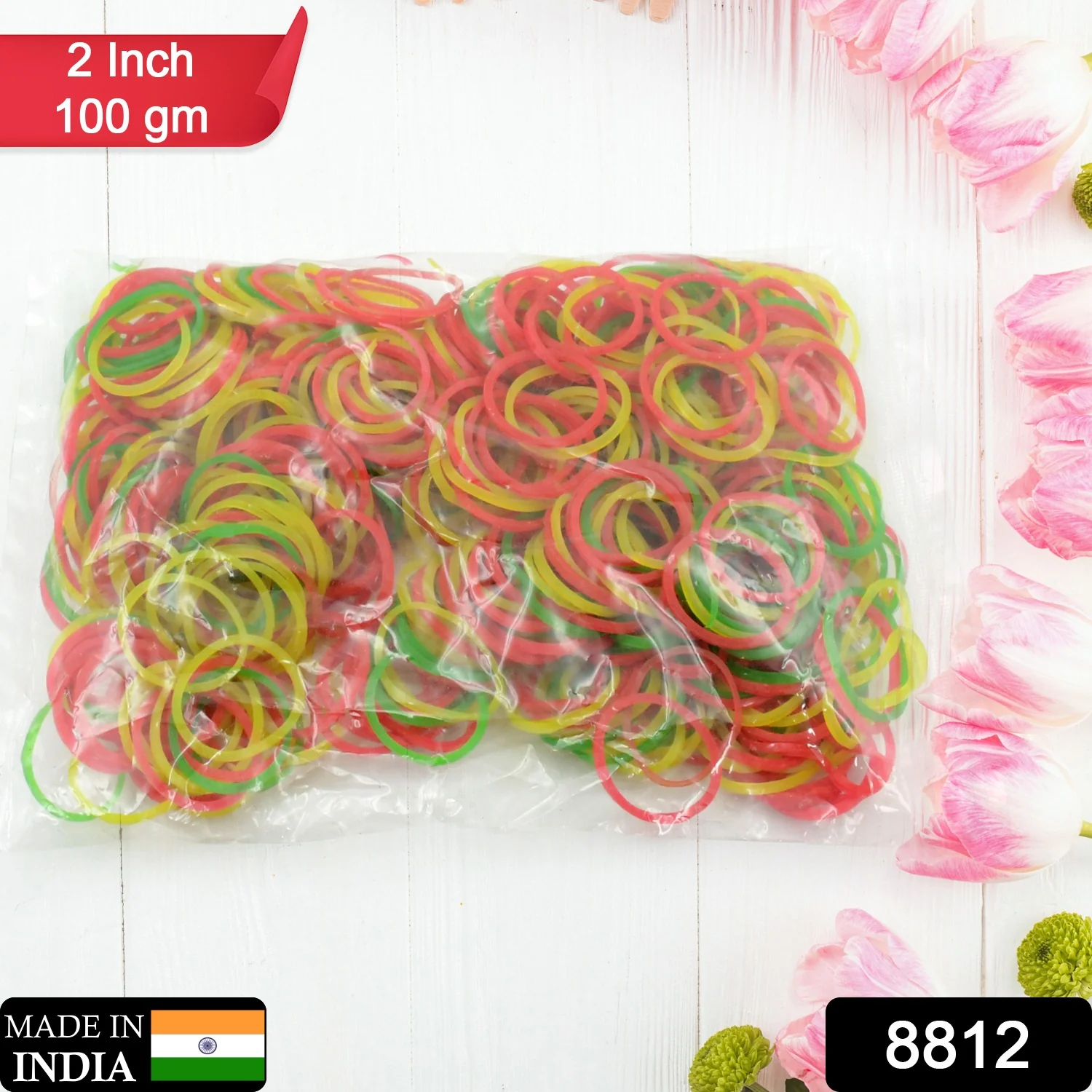 Strong & Reusable Rubber Bands: Multicolor for Office, Home & School, Hair accessories - Image 2