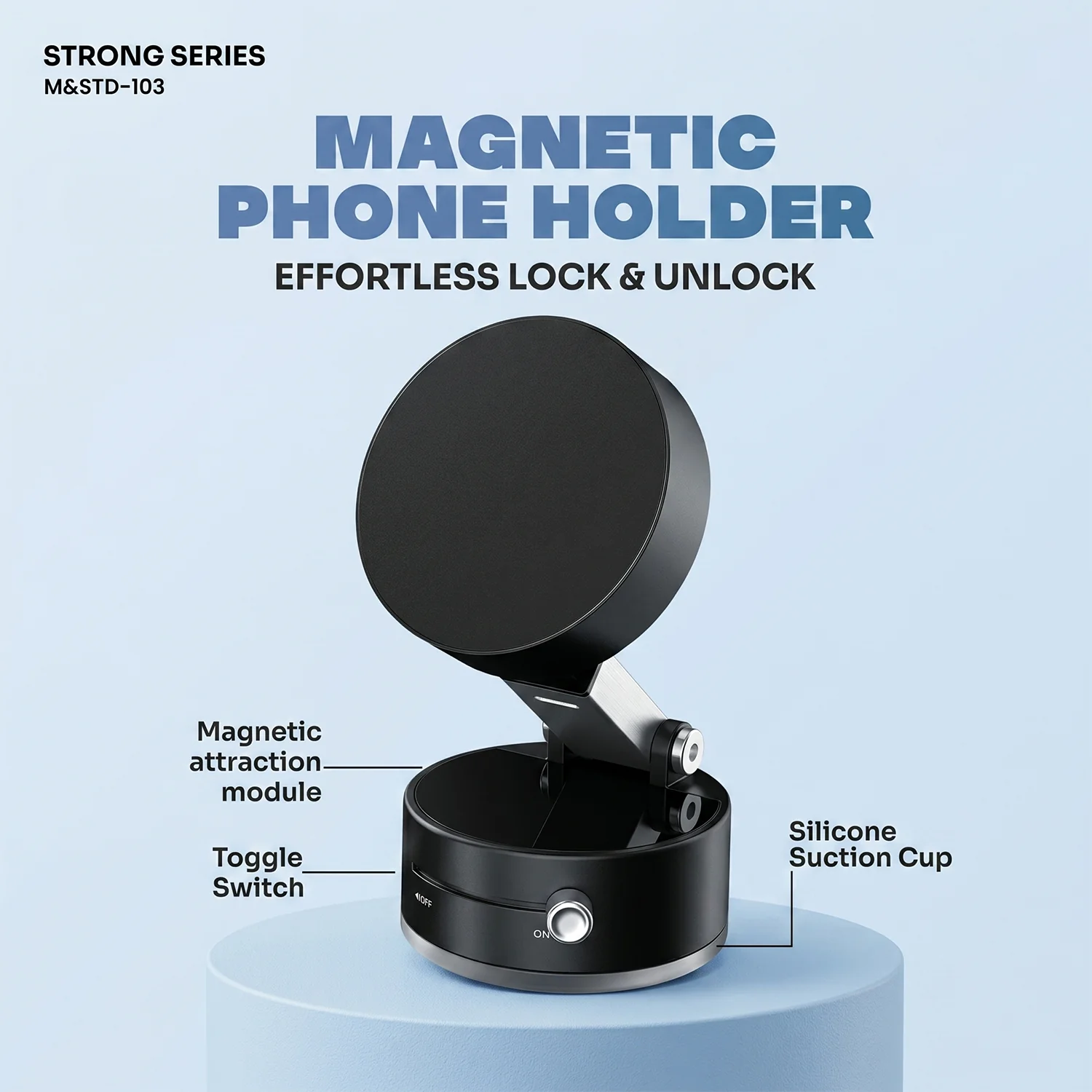Strong Series Magnetic Phone Holder with Lock System (1 Pc) - Image 3