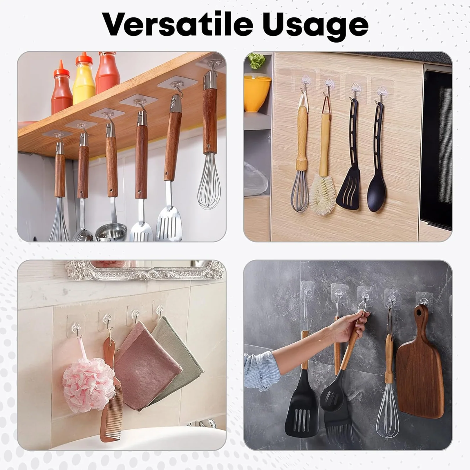 Multipurpose Strong Small Stainless Steel Adhesive Wall Hooks - Image 5