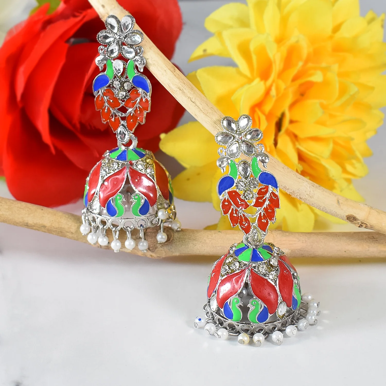 Stunning Long Jhumka Earrings with Intricate Design and Modern Elegance - Image 2