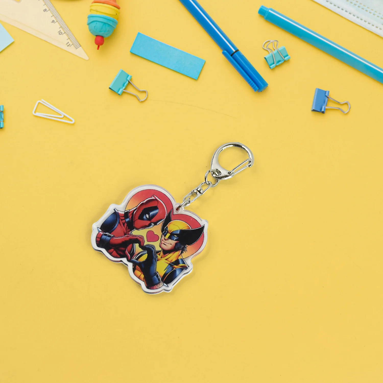Stylish Acrylic Cartoon Character Keychain with Metal Clip (1 Pc) - Image 3