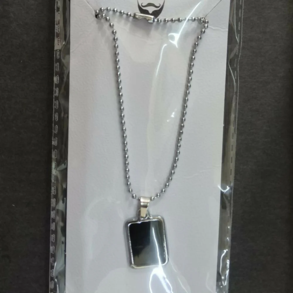 Stylish Black Onyx Rectangular Pendant Necklace Minimal Chain Jewelry - Image 2