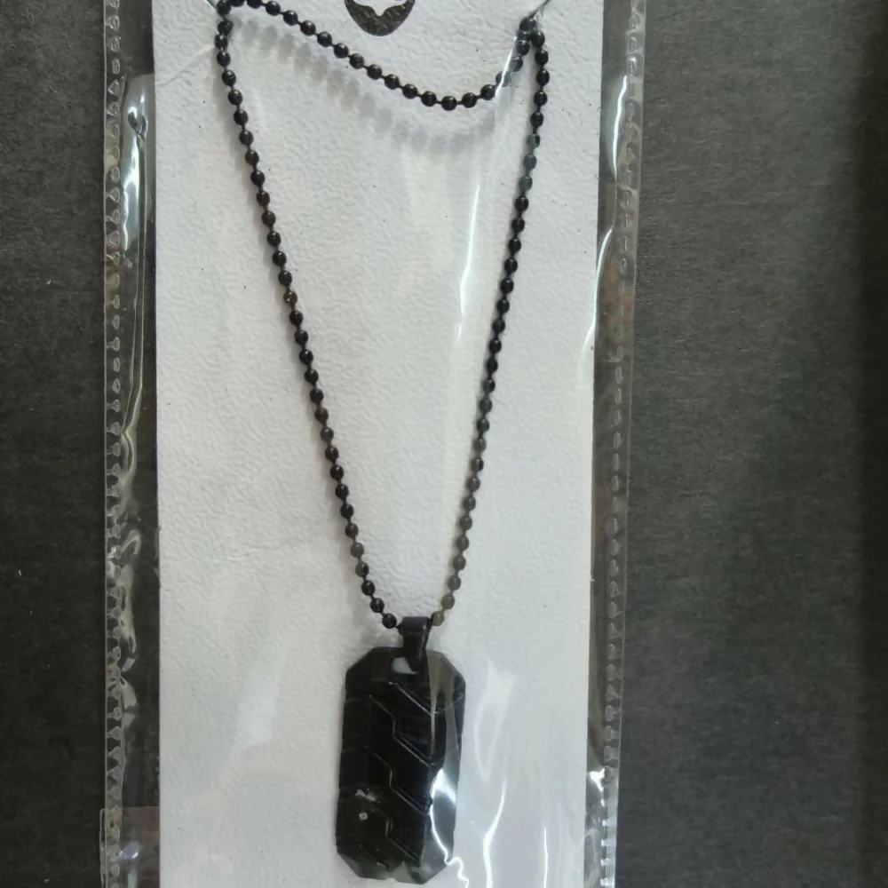 Stylish Black Tire Tread Pattern Pendant Necklace Chain Trendy Fashion Jewelry - Image 4