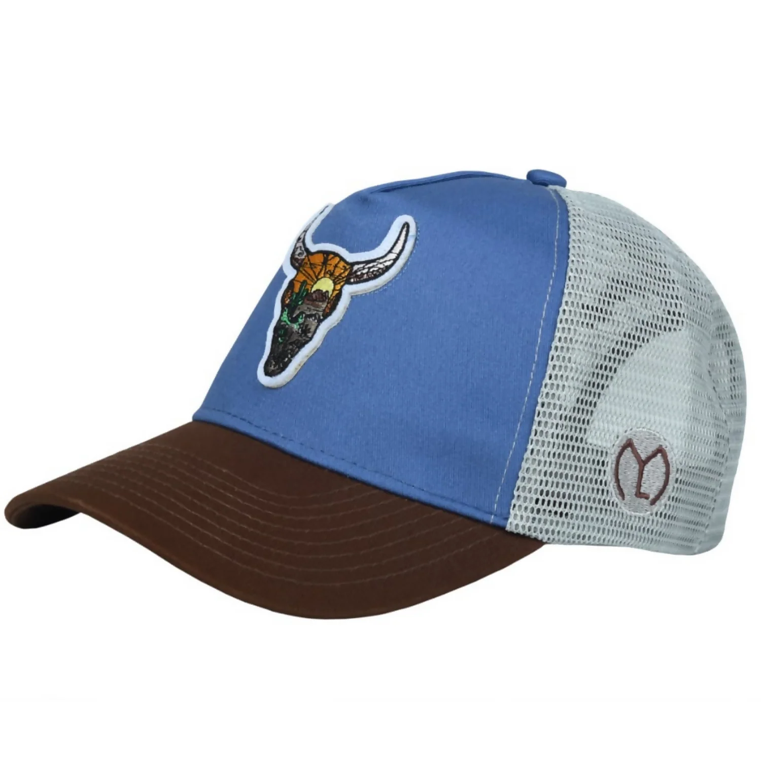 Stylish Blue Adjustable Cap with Bull Embroidery Breathable Casual Outdoor Fashion Cap for Men & Women - Image 3