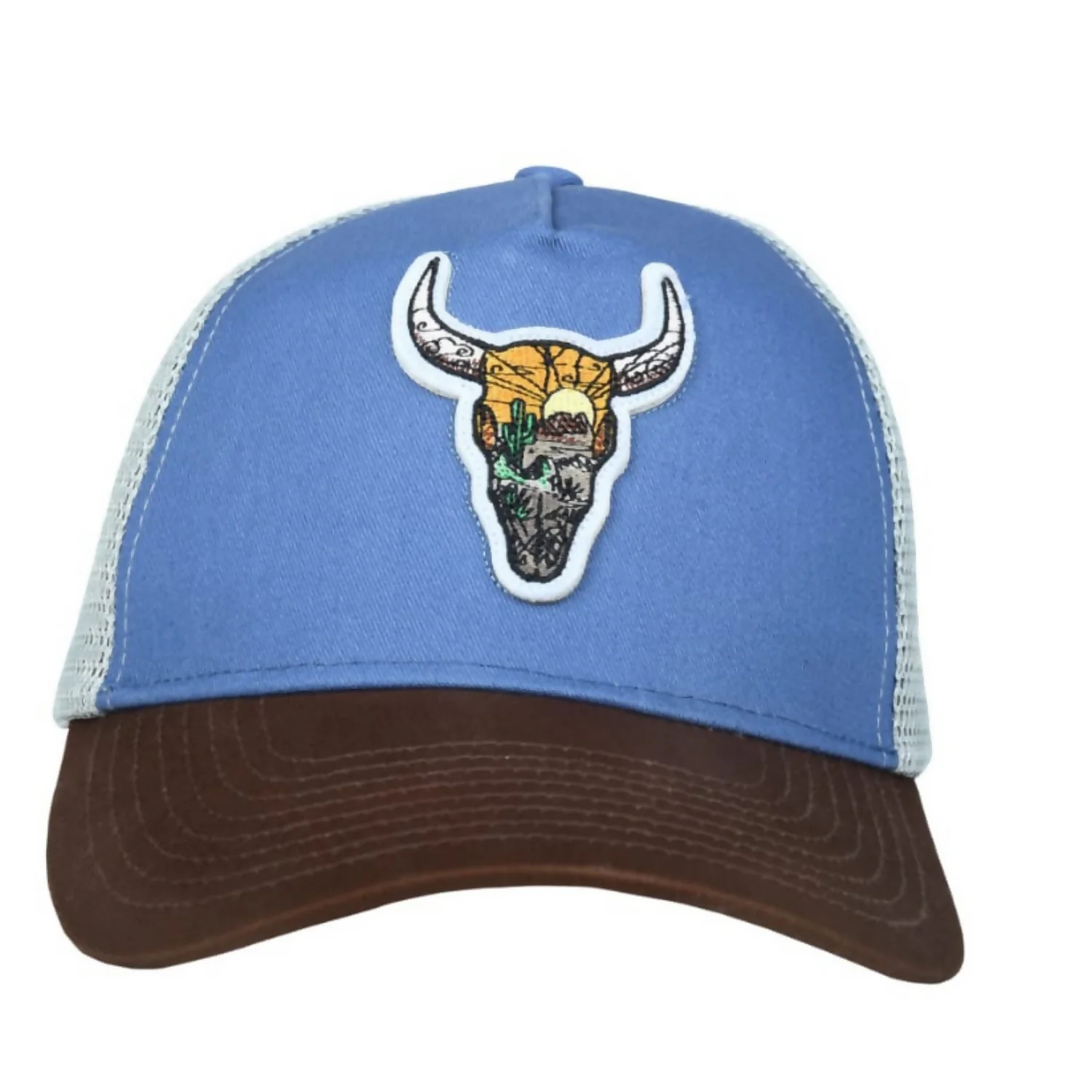 Stylish Blue Adjustable Cap with Bull Embroidery Breathable Casual Outdoor Fashion Cap for Men & Women - Image 4