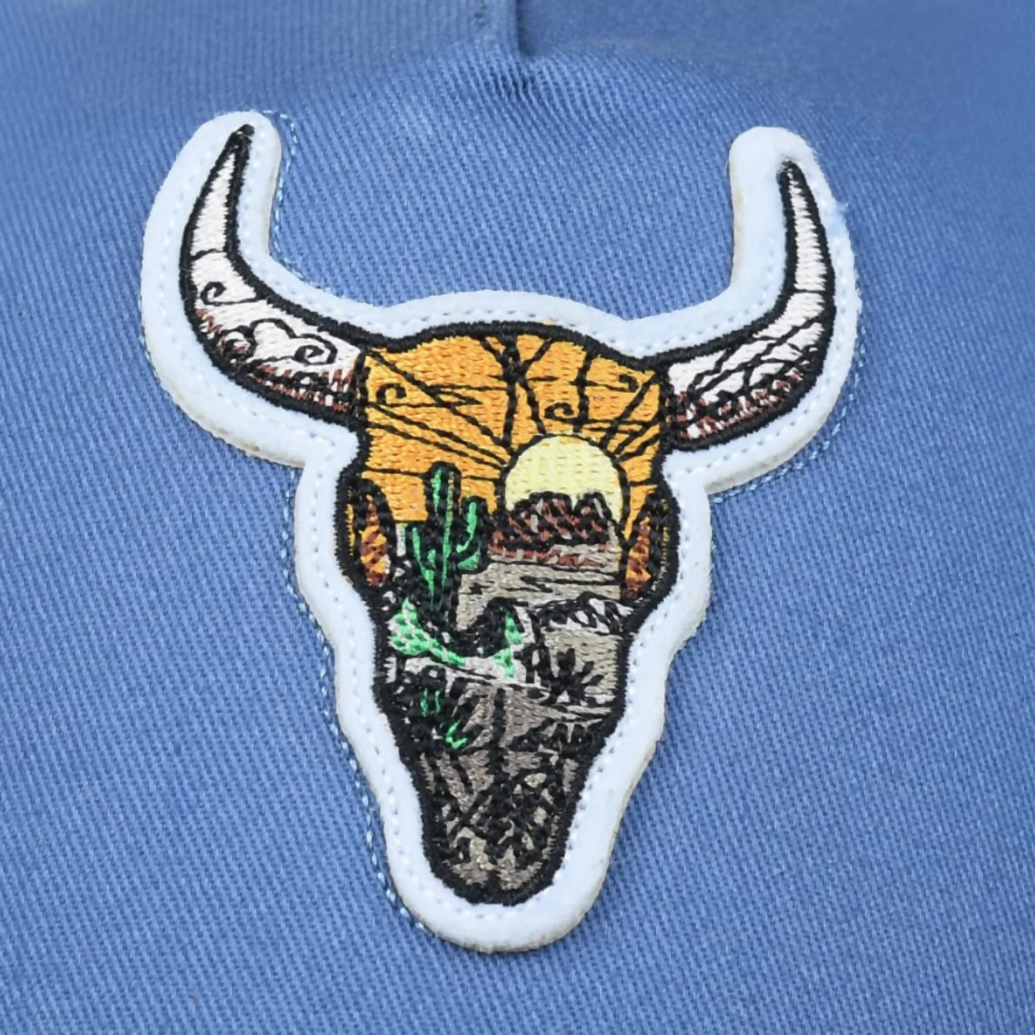 Stylish Blue Adjustable Cap with Bull Embroidery Breathable Casual Outdoor Fashion Cap for Men & Women - Image 5