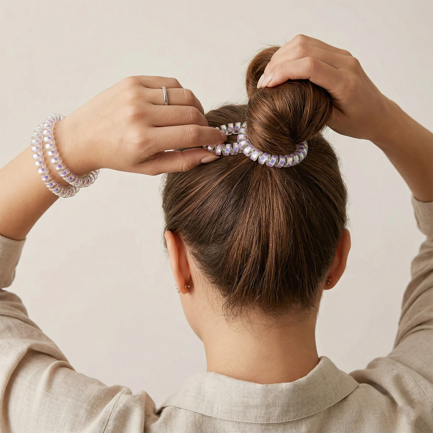 Stylish Coil Hair Scrunchie Hair Band (1 Pc) - Image 3