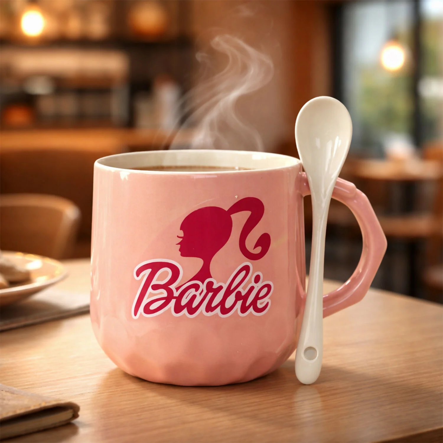 Stylish Couple Ceramic Coffee Mug Set with Spoon & Gift Box (Set of 2) - Image 2