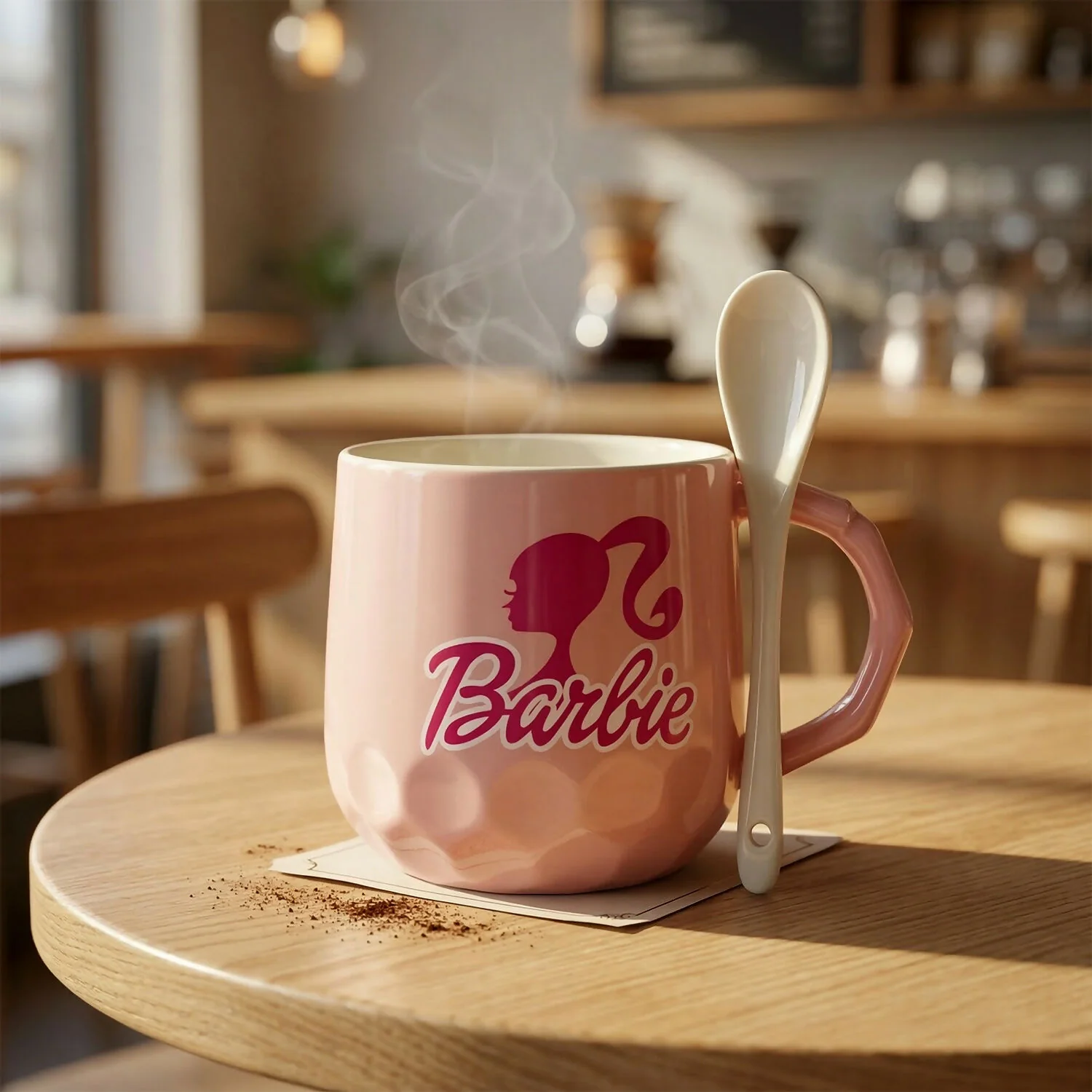 Stylish Couple Ceramic Coffee Mug Set with Spoon & Gift Box (Set of 2) - Image 4