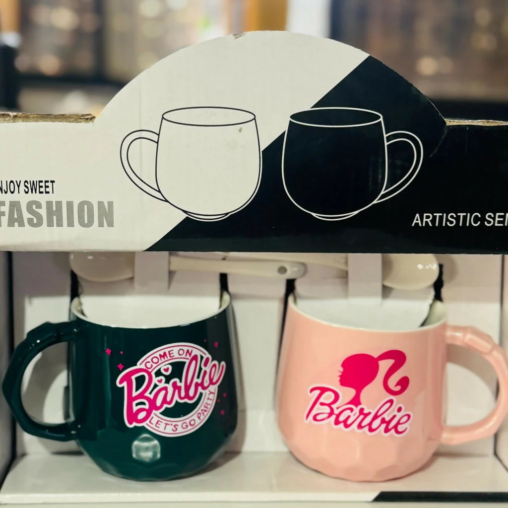 Stylish Couple Ceramic Coffee Mug Set with Spoon & Gift Box (Set of 2) - Image 7
