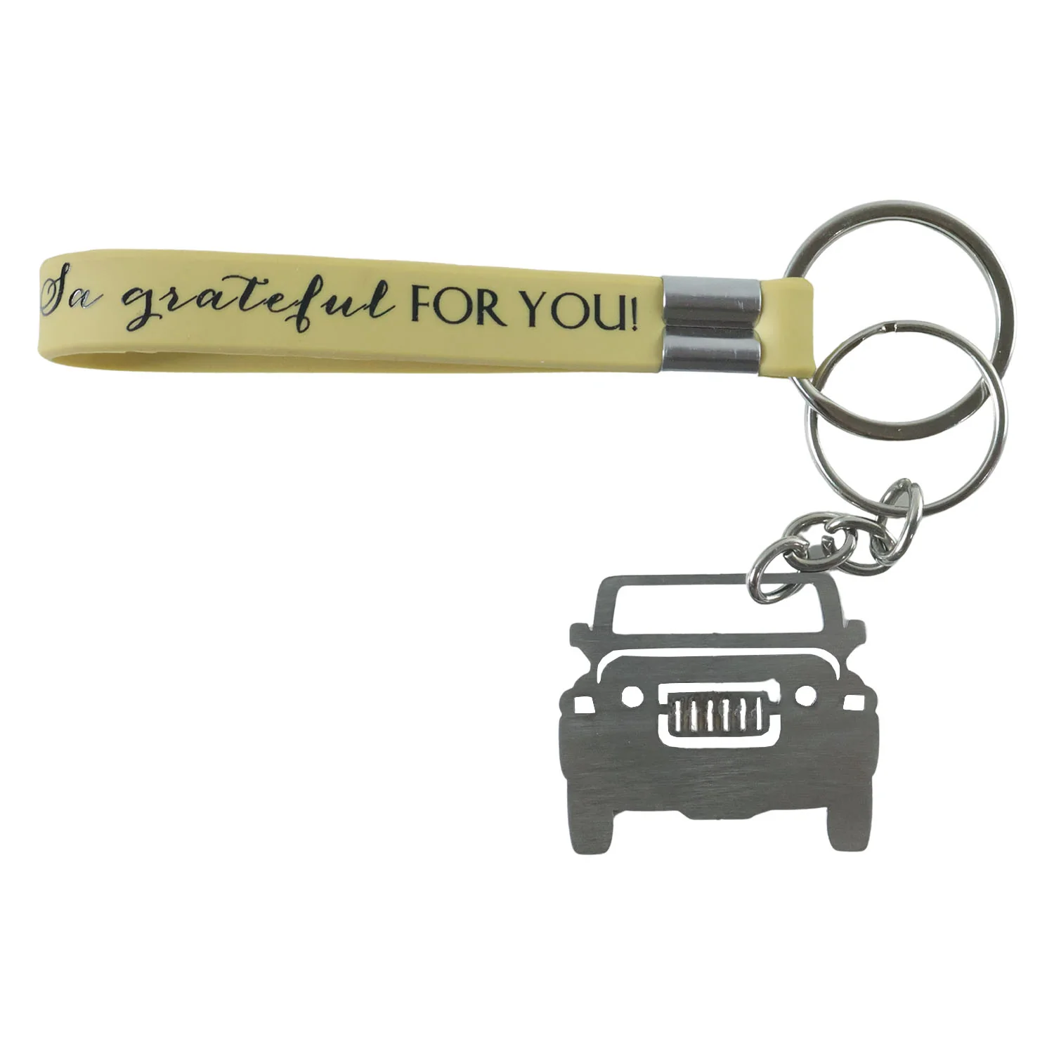 Stylish Dual-Keyring Metal Car Keychain Set (1 Set) - Image 5