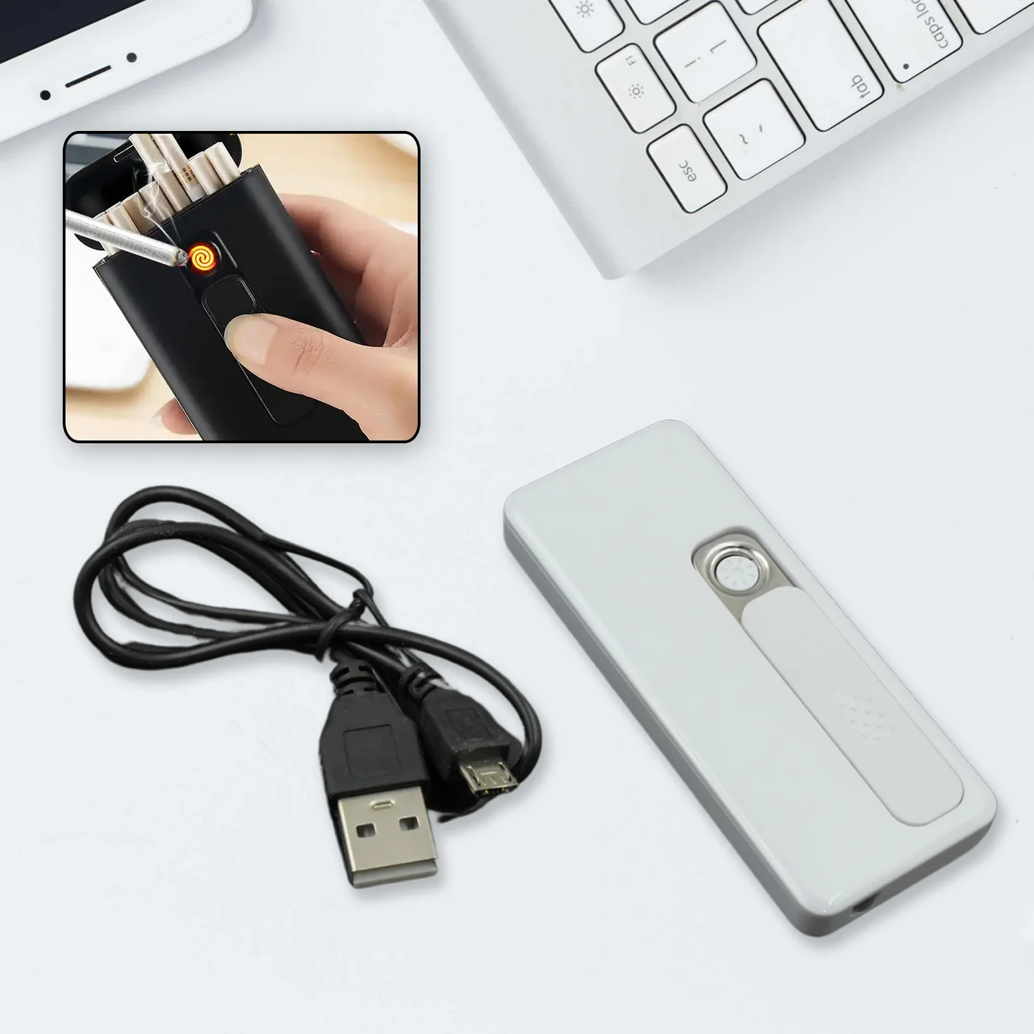 Stylish Electric USB Lighter for Men & Women (Rechargeable, Windproof) - Image 6