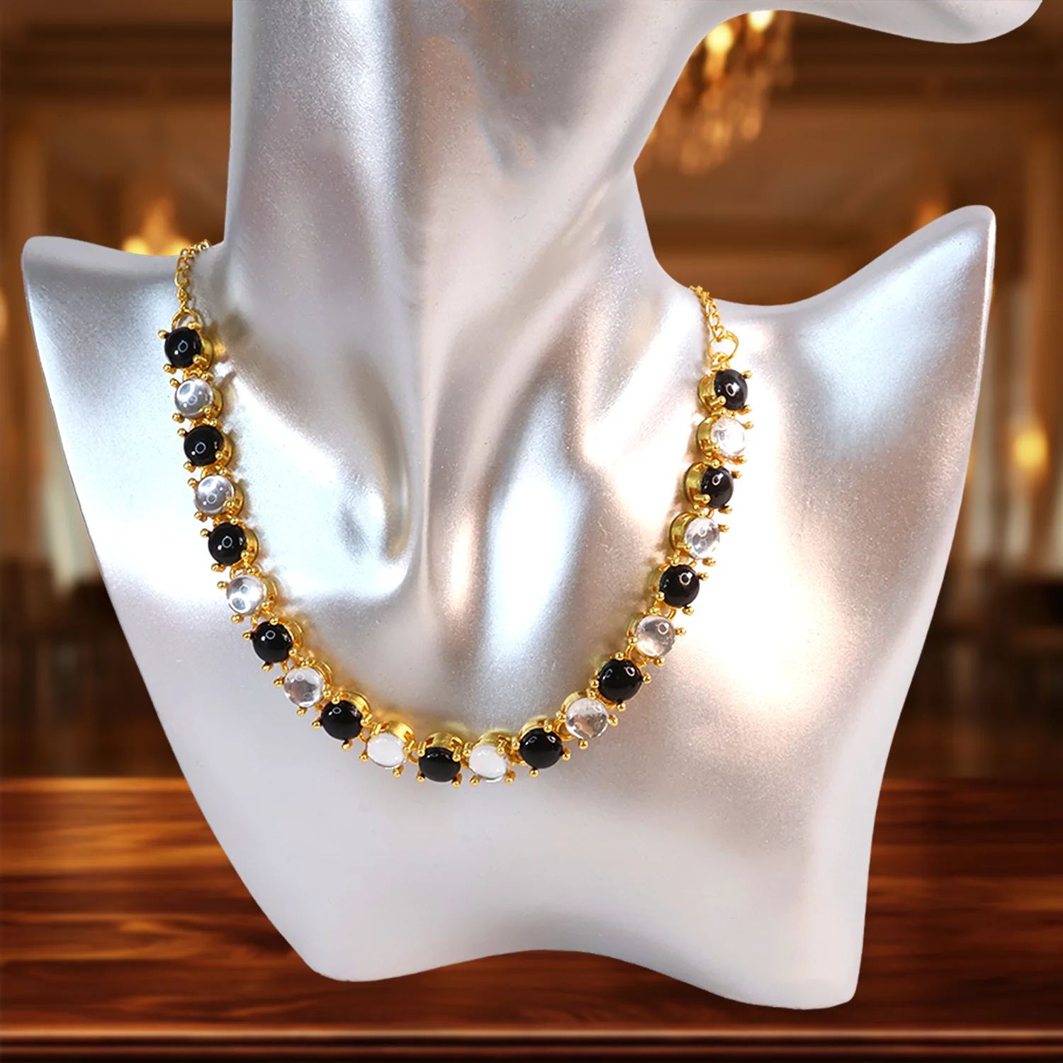 Stylish Fancy Party Wear Jewellery Gold Plated Jewellery Set for Women - Image 4