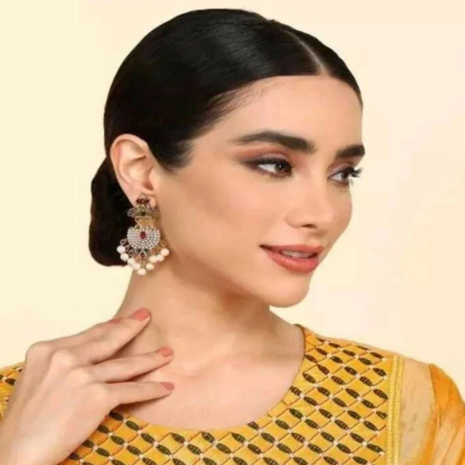 Fancy Traditional Pearl Jhumka Earrings Navaratri Special Earrings Jhumka For Women - Image 4