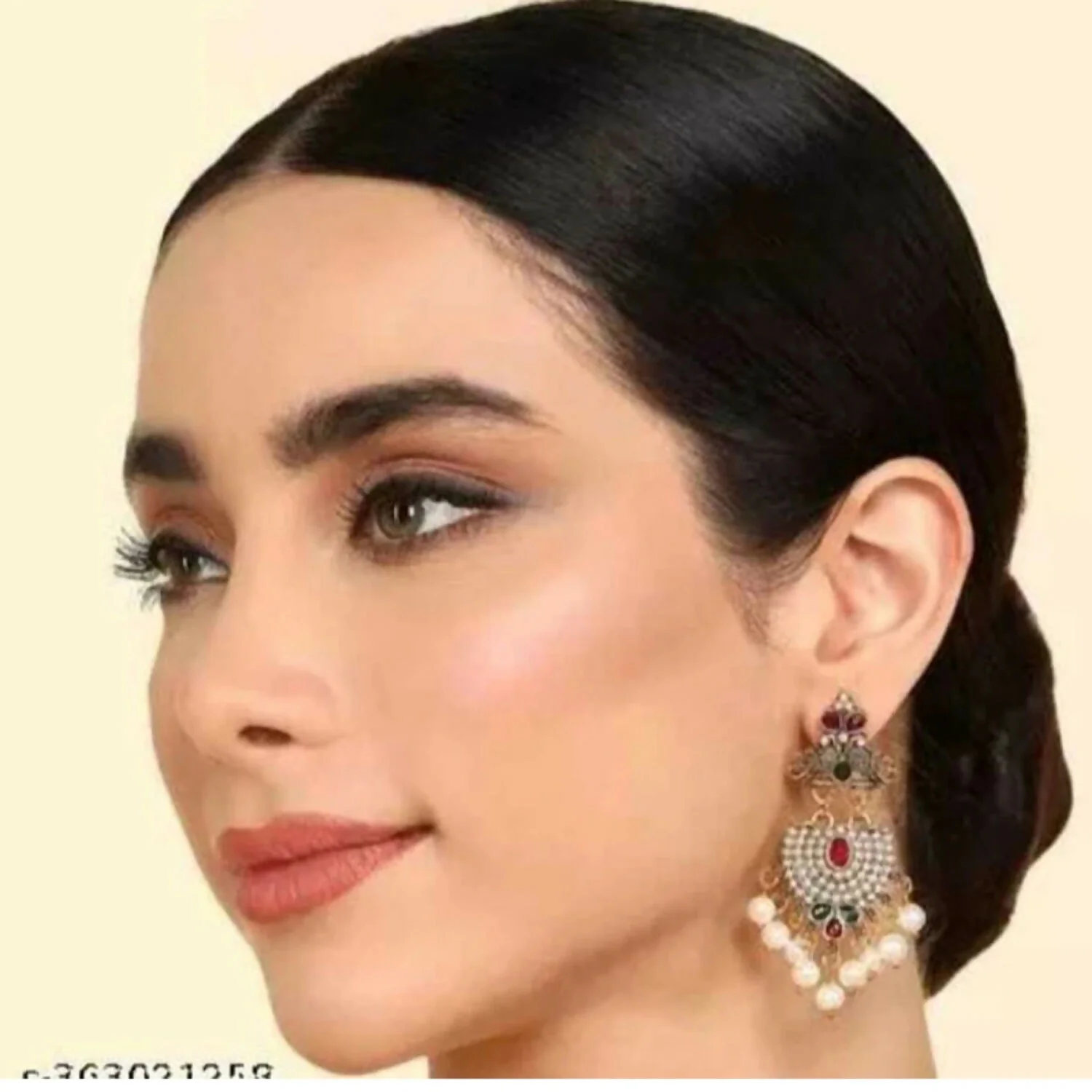 Fancy Traditional Pearl Jhumka Earrings Navaratri Special Earrings Jhumka For Women - Image 5