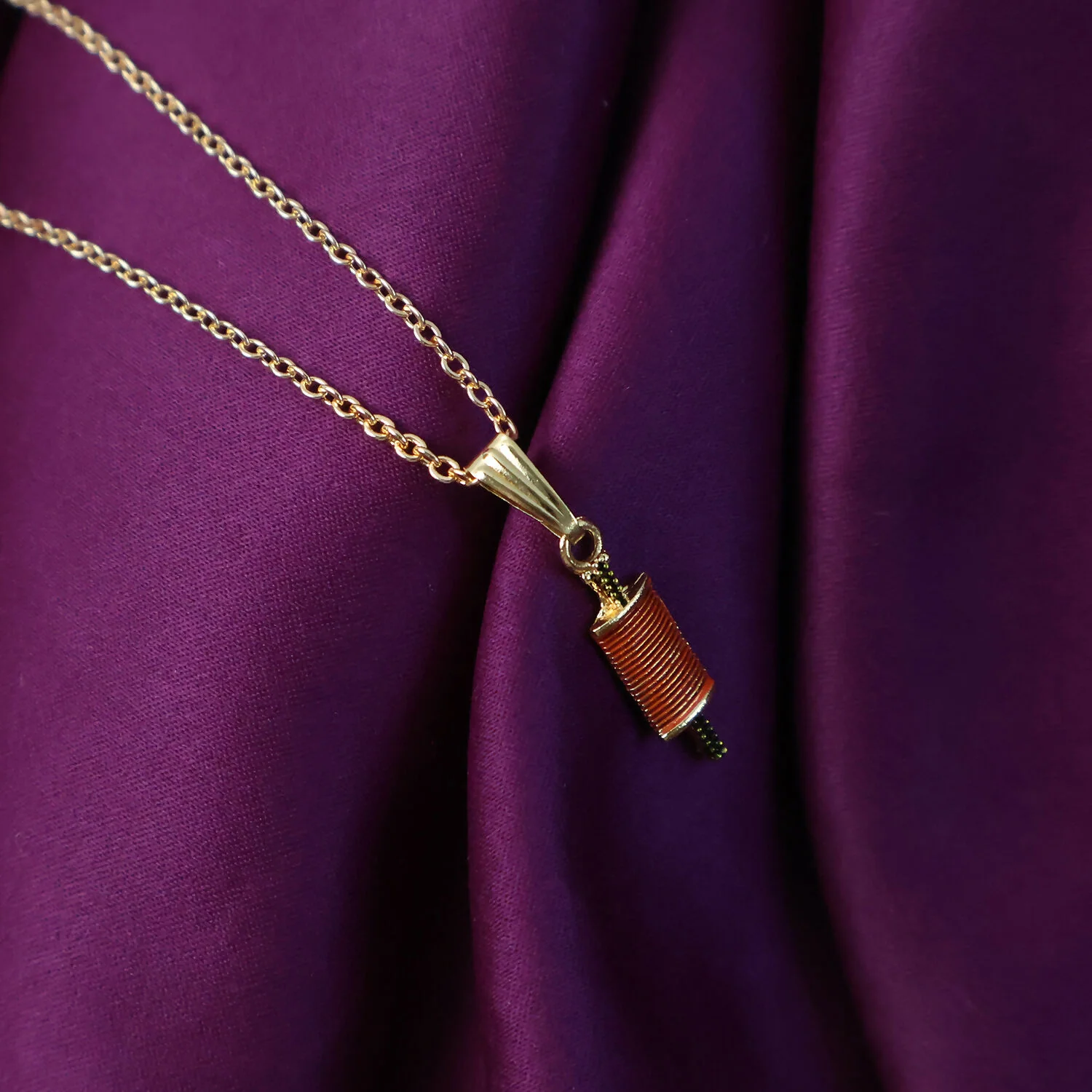 Stylish Firki Shape Pendant Necklace with Chain for Women - Image 2