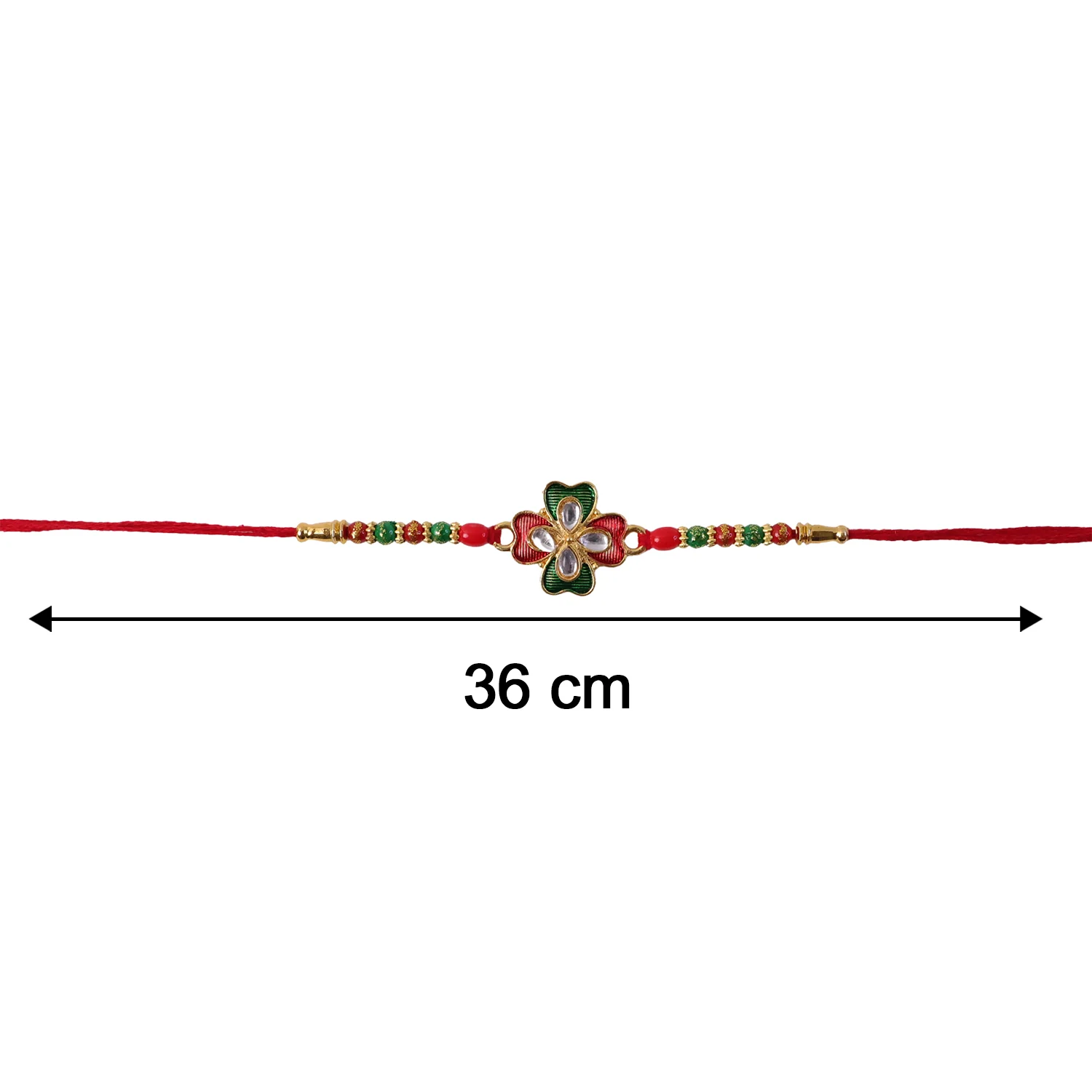 Stylish Floral Stone Designer Rakhi (1 Pc) - Image 7
