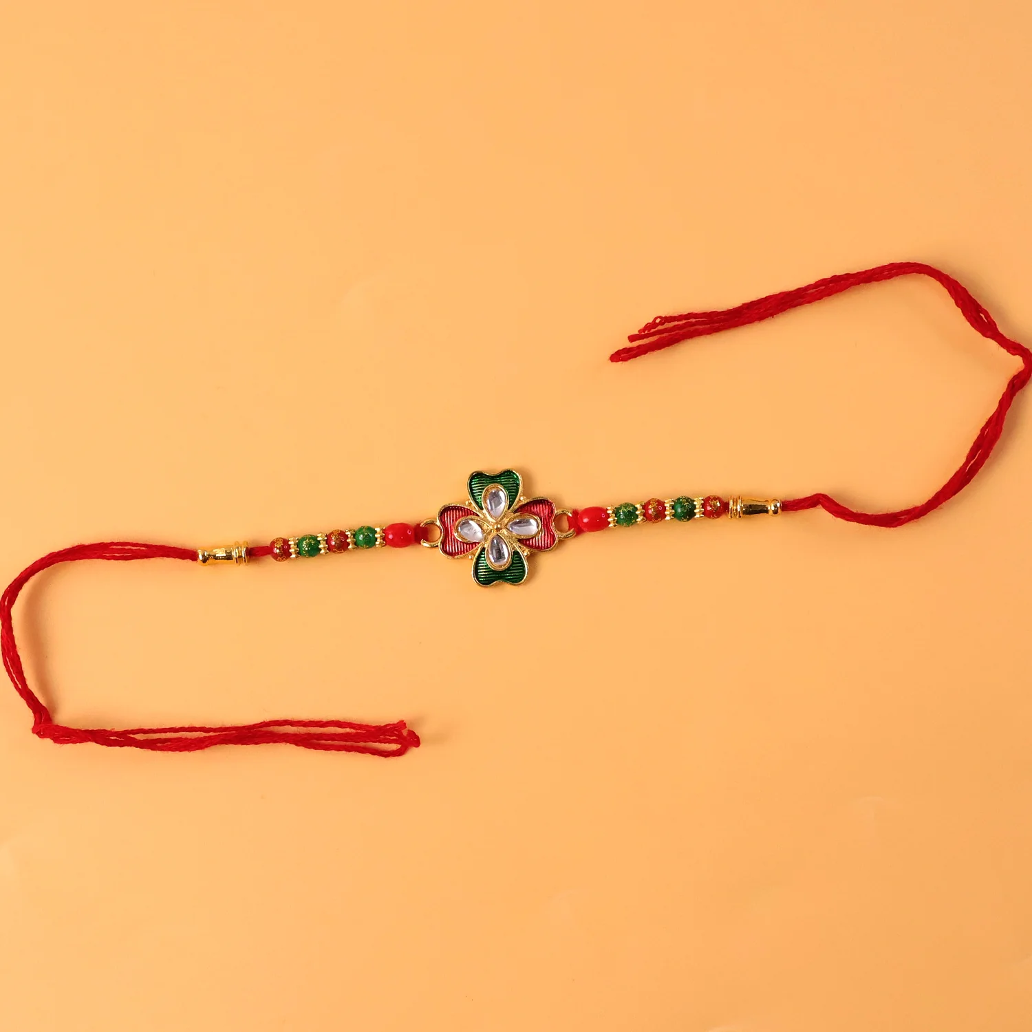 Stylish Floral Stone Designer Rakhi (1 Pc) - Image 8