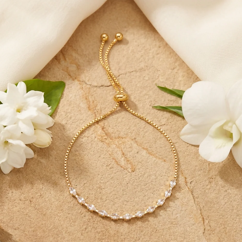 Stylish Gold Plated American Diamond Bracelet for women - Image 3