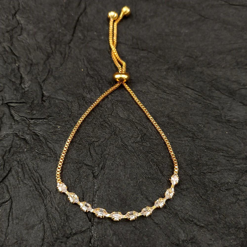 Stylish Gold Plated American Diamond Bracelet for women - Image 4