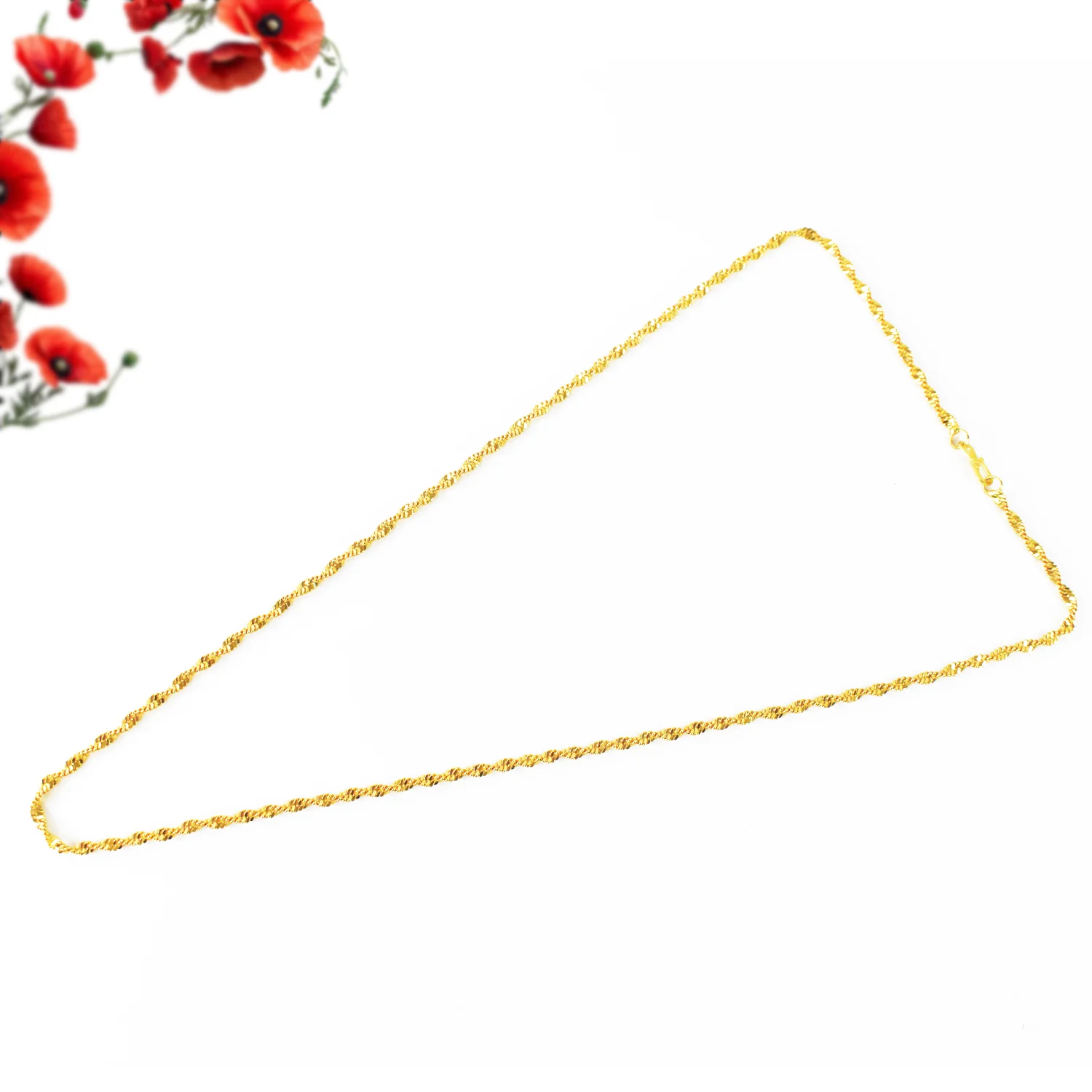Stylish Gold Plated Fashion Jewellery LONG Wheat Chain - Image 4