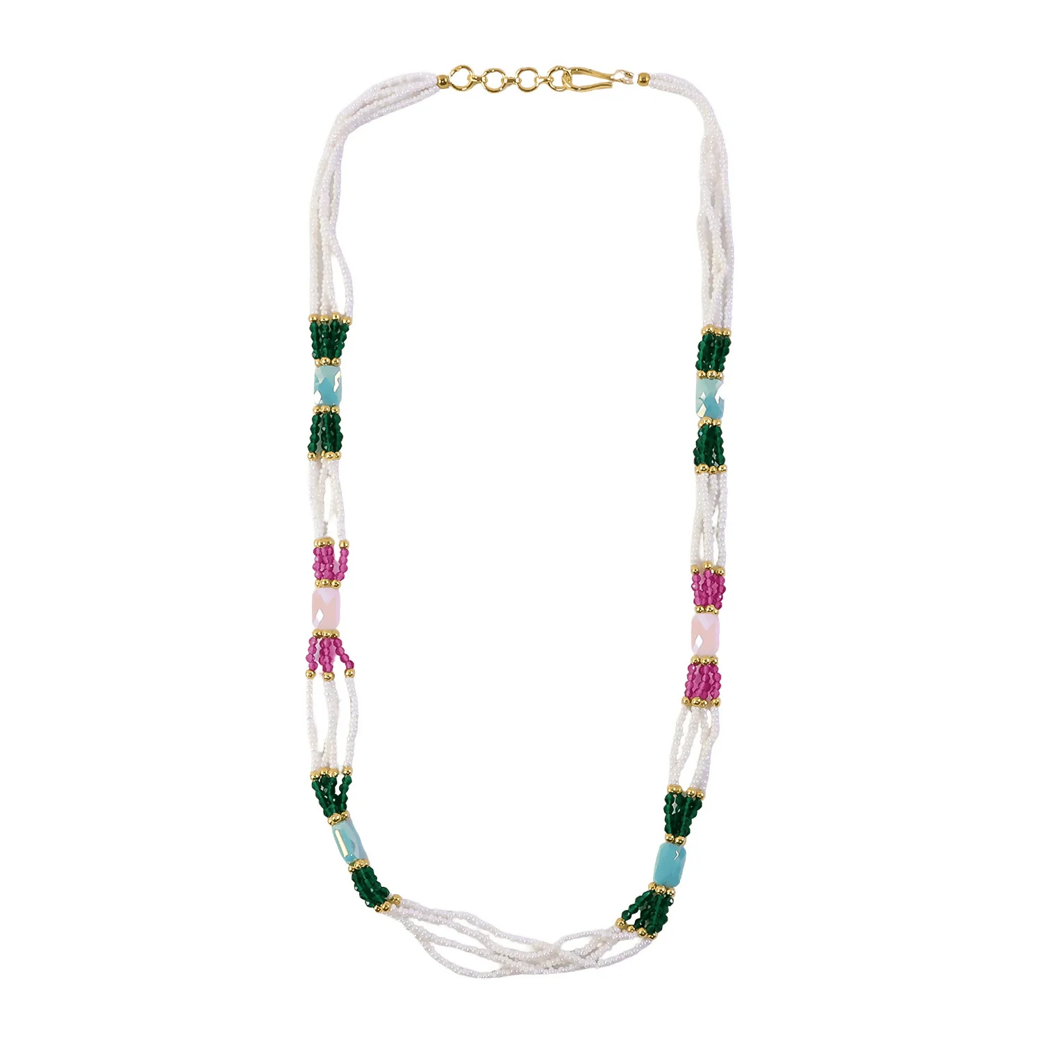 Stylish Handmade Multicolor Beaded Mala Necklace for Women Elegant Wear - Image 5