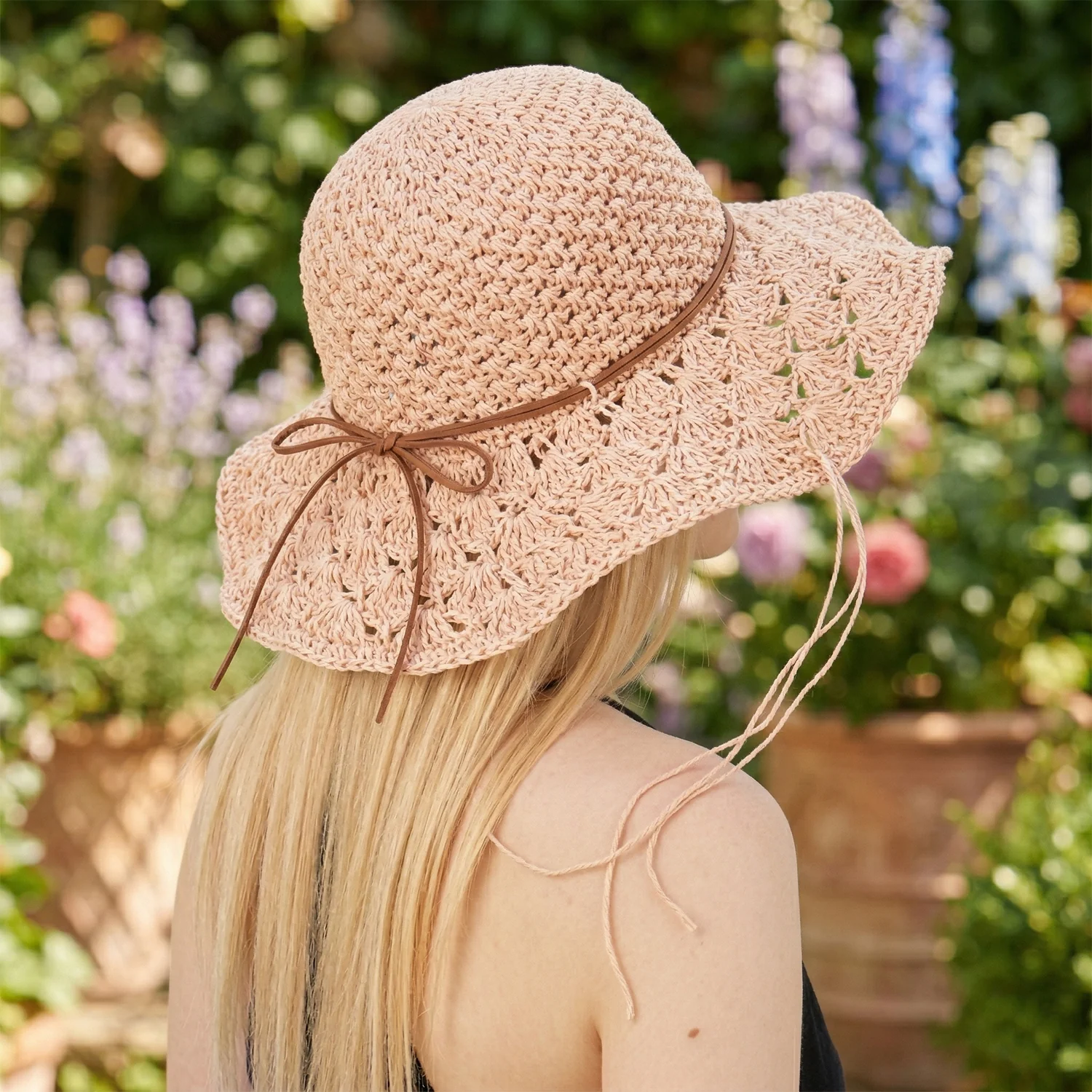 Stylish Handwoven Wide Brim Summer Sun Hat Cap (1 Pc) - Image 5
