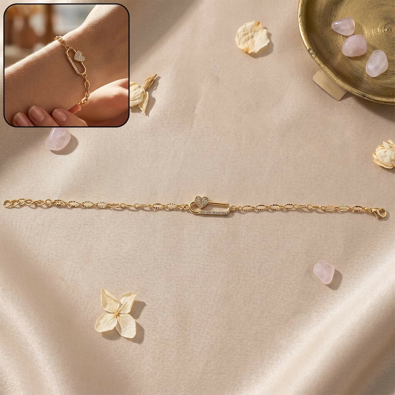 Stylish Infinity Charm Gold Plated Bracelet for Women and Girls (1 Pc) - Image 5