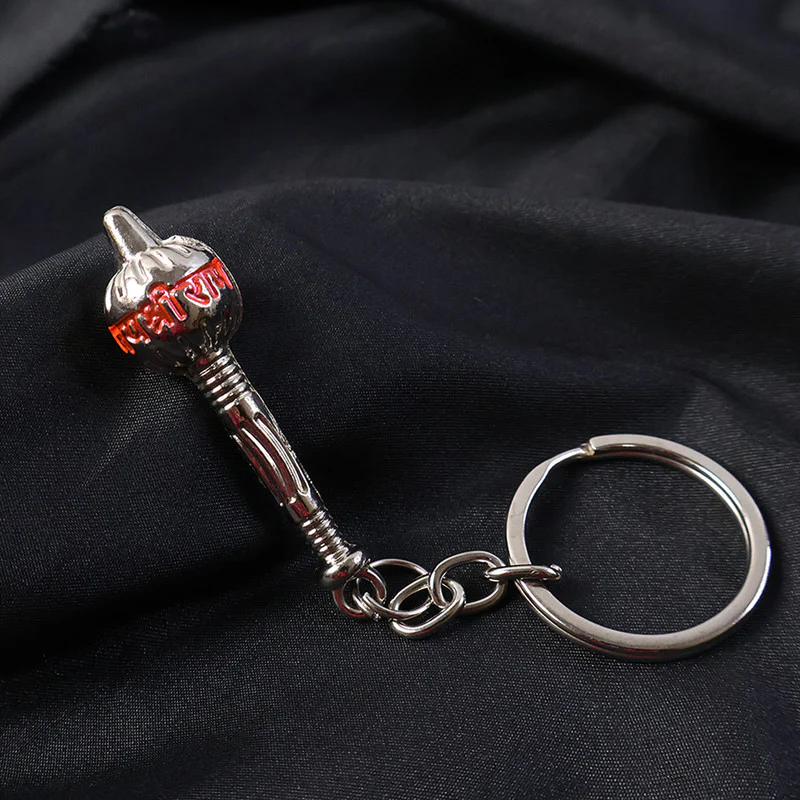 Stylish Jai Shree Ram Gada Shape Metal Keychain – Divine Silver Finish Key Ring - Image 2