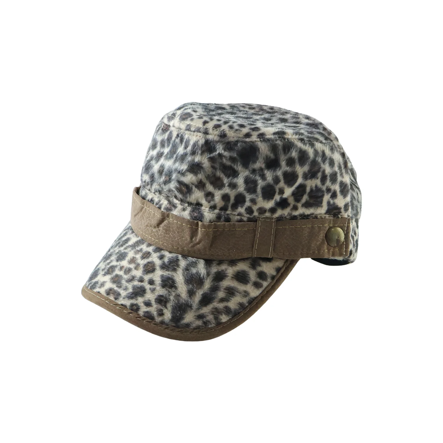 Stylish Leopard Print Military Style Cap (1 Pc) - Image 4